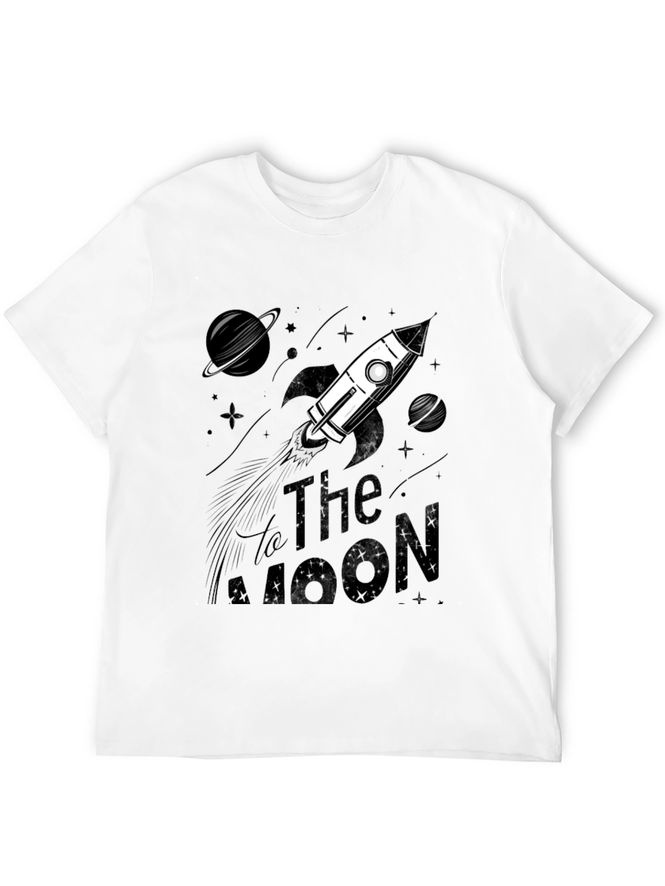 To The Moon Graphic T-Shirt - Space Rocket Tee