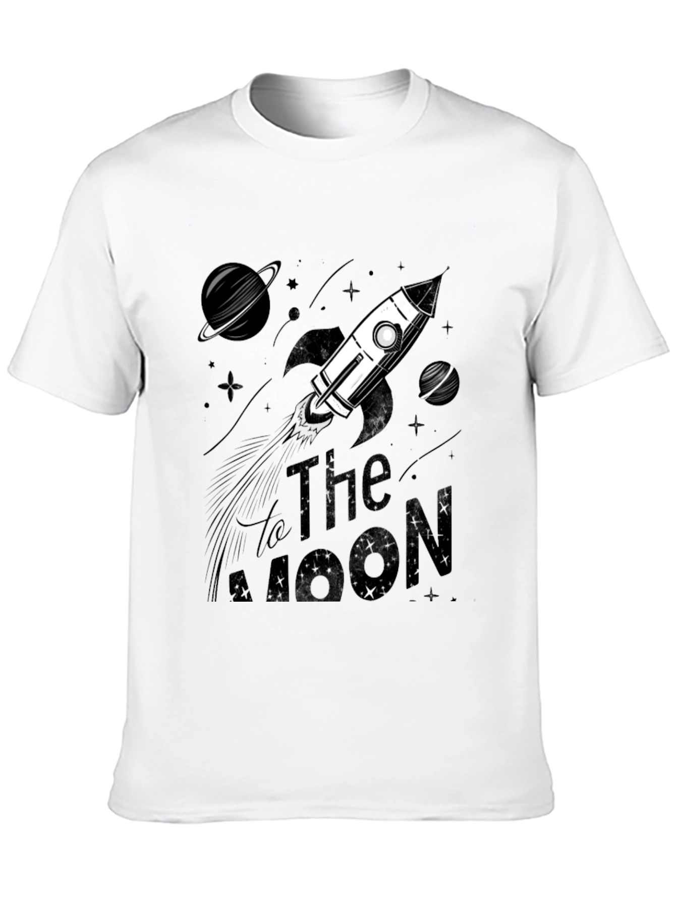 To The Moon Graphic T-Shirt - Space Rocket Tee