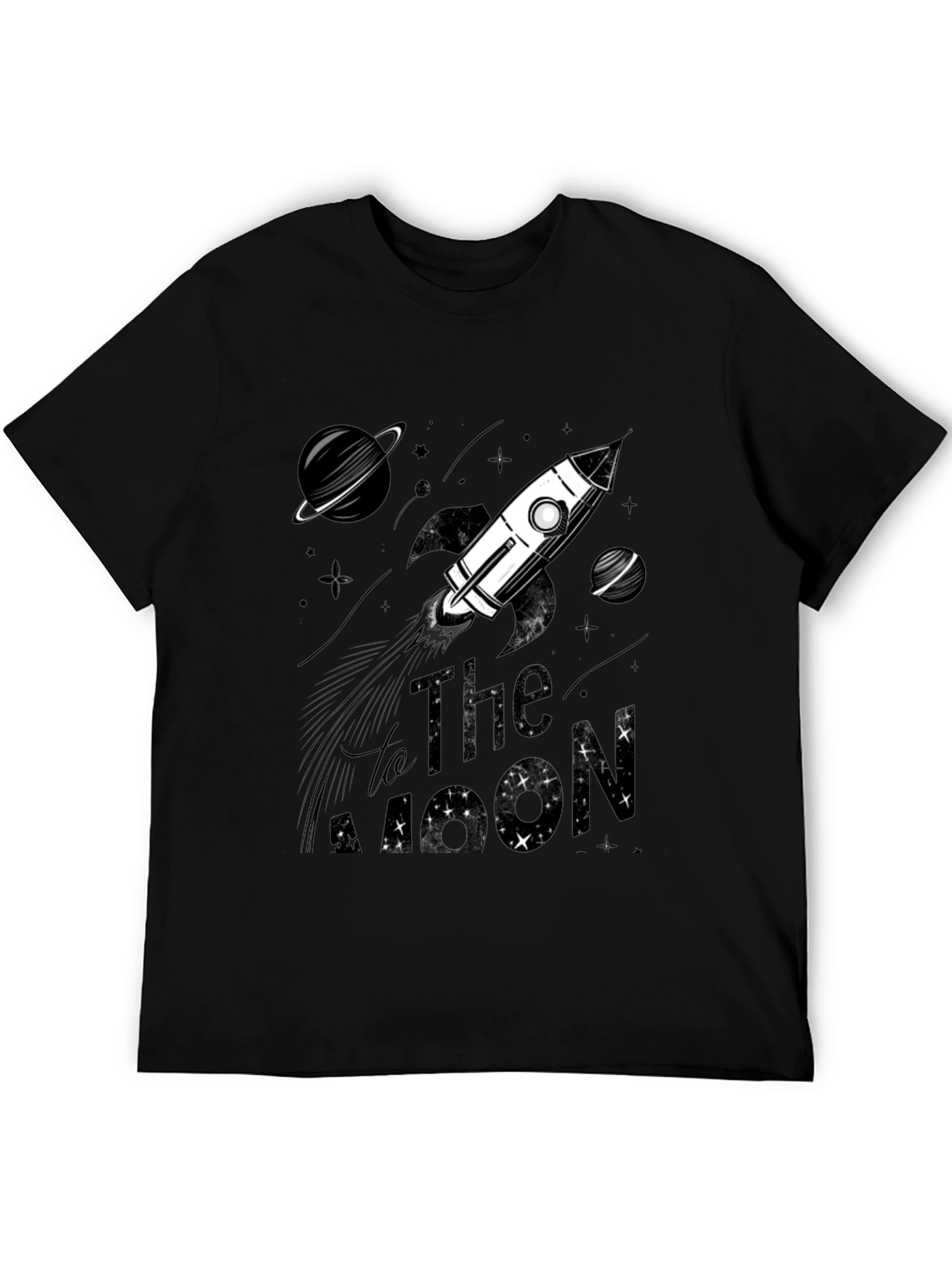 To The Moon Graphic T-Shirt - Space Rocket Tee