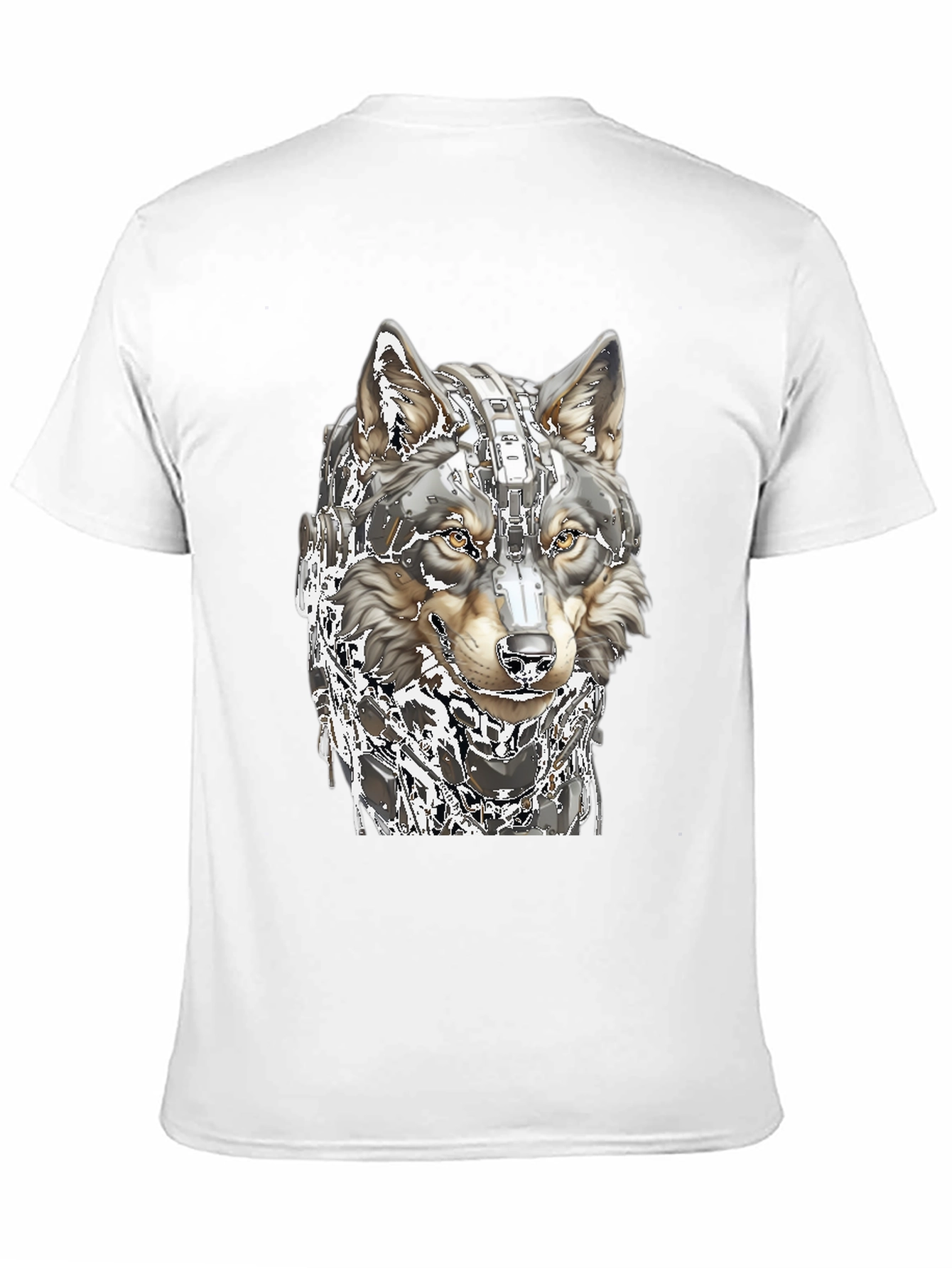Cyber Wolf T-Shirt - Futuristic Animal Graphic Tee