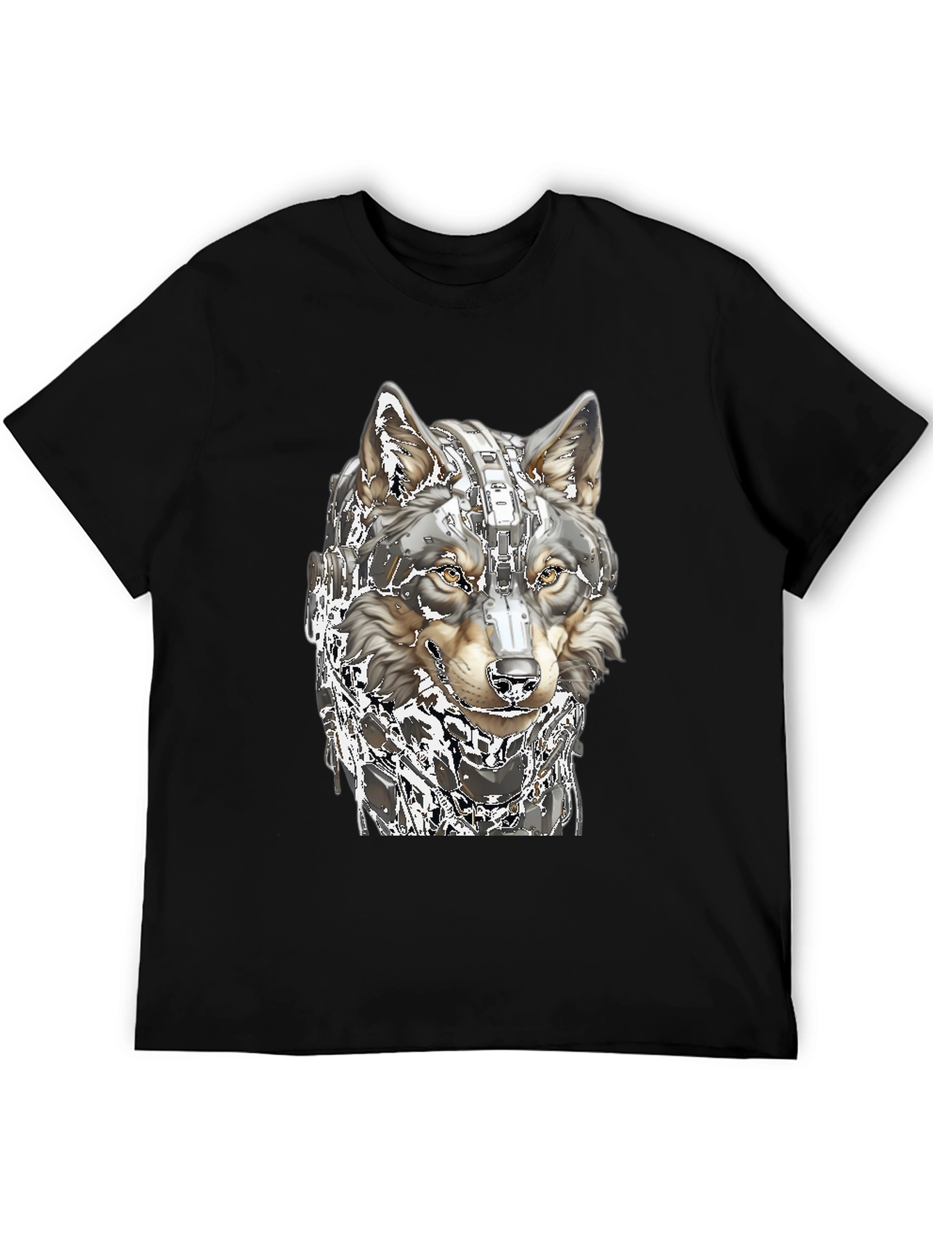 Cyber Wolf T-Shirt - Futuristic Animal Graphic Tee
