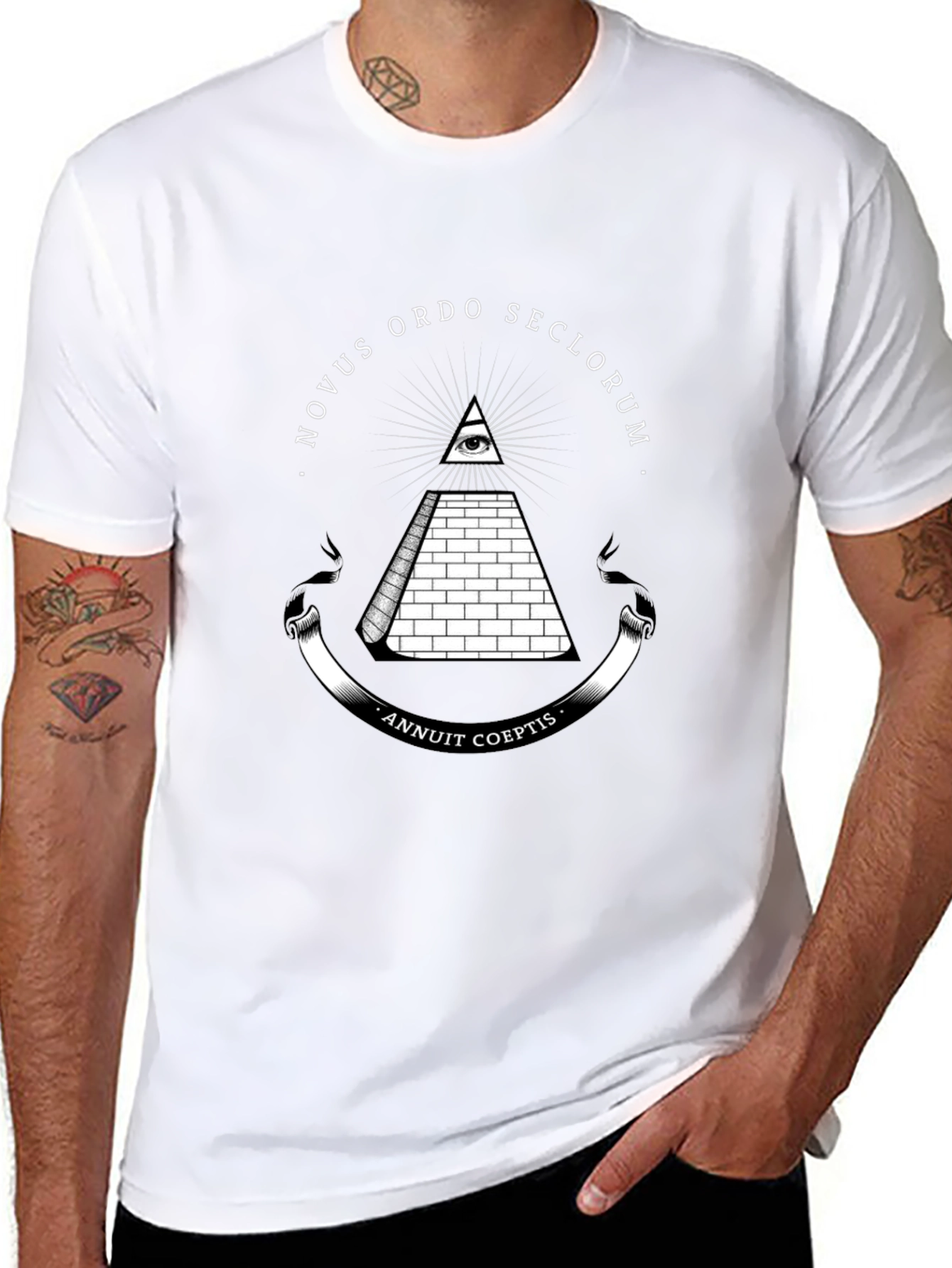 All-Seeing Eye Pyramid Graphic Tee - Black