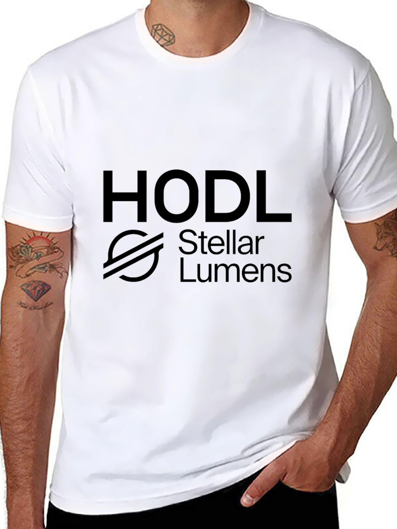 HODL Stellar Lumens Black T-Shirt Crypto Investor Tee