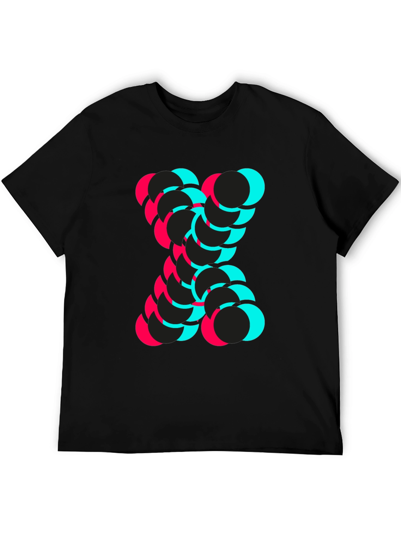 Abstract Circle Design Black T-Shirt