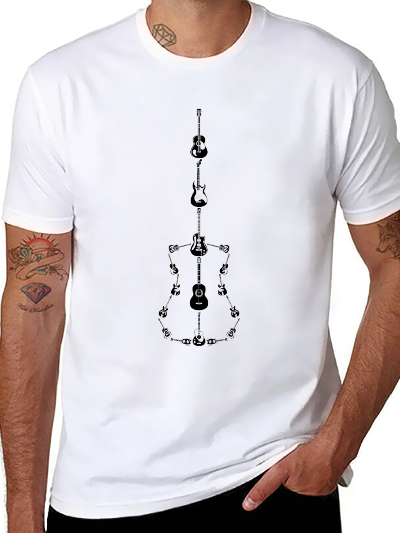 Guitar Art Tee - Musical Instrument Design