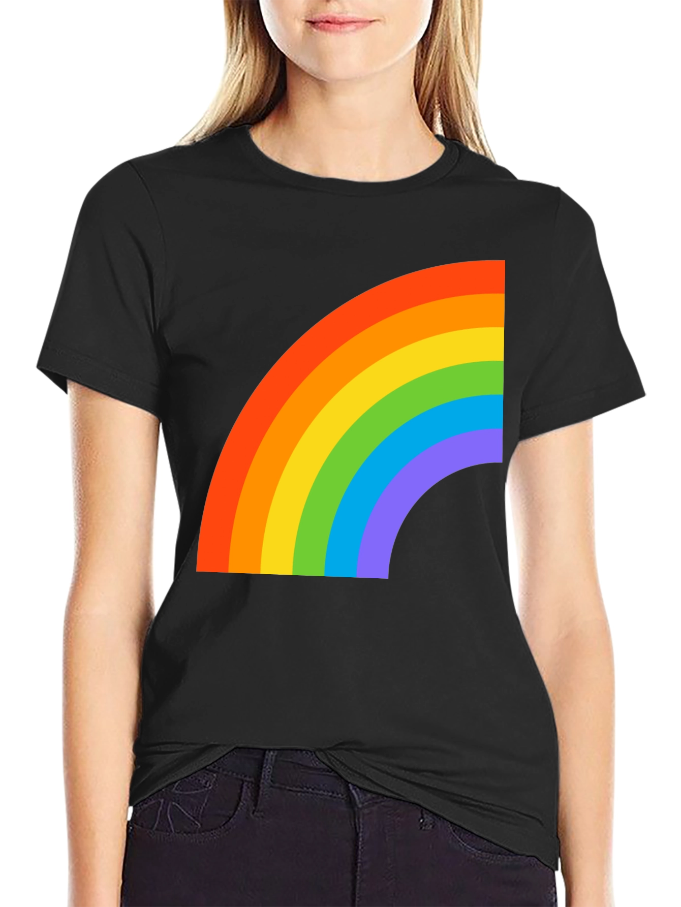 Rainbow Graphic Black T-Shirt