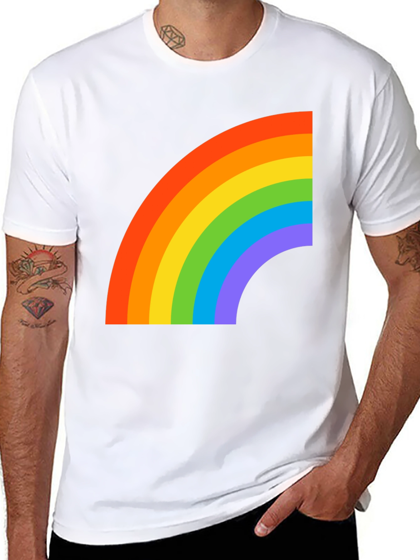 Rainbow Graphic Black T-Shirt