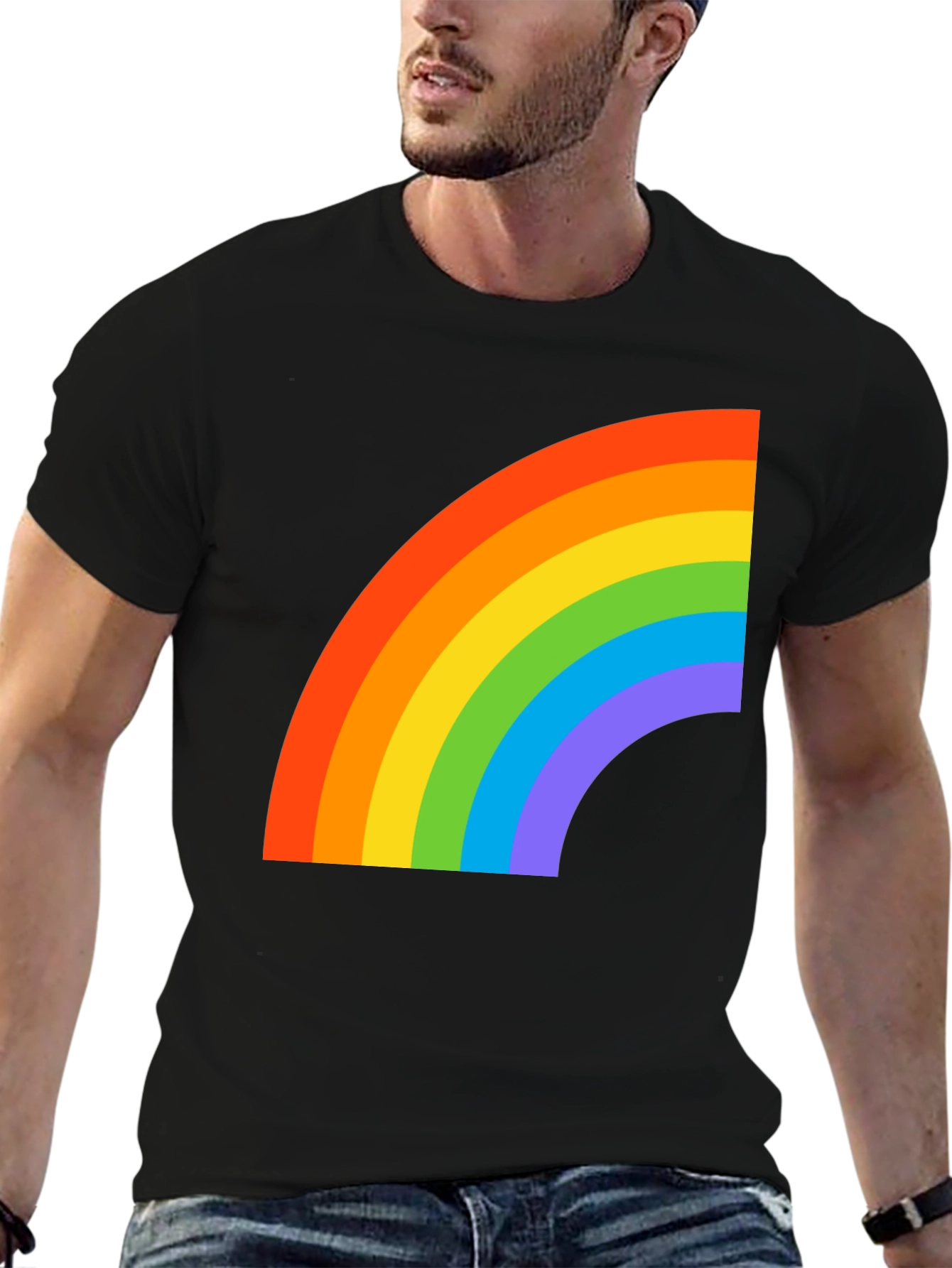 Rainbow Graphic Black T-Shirt