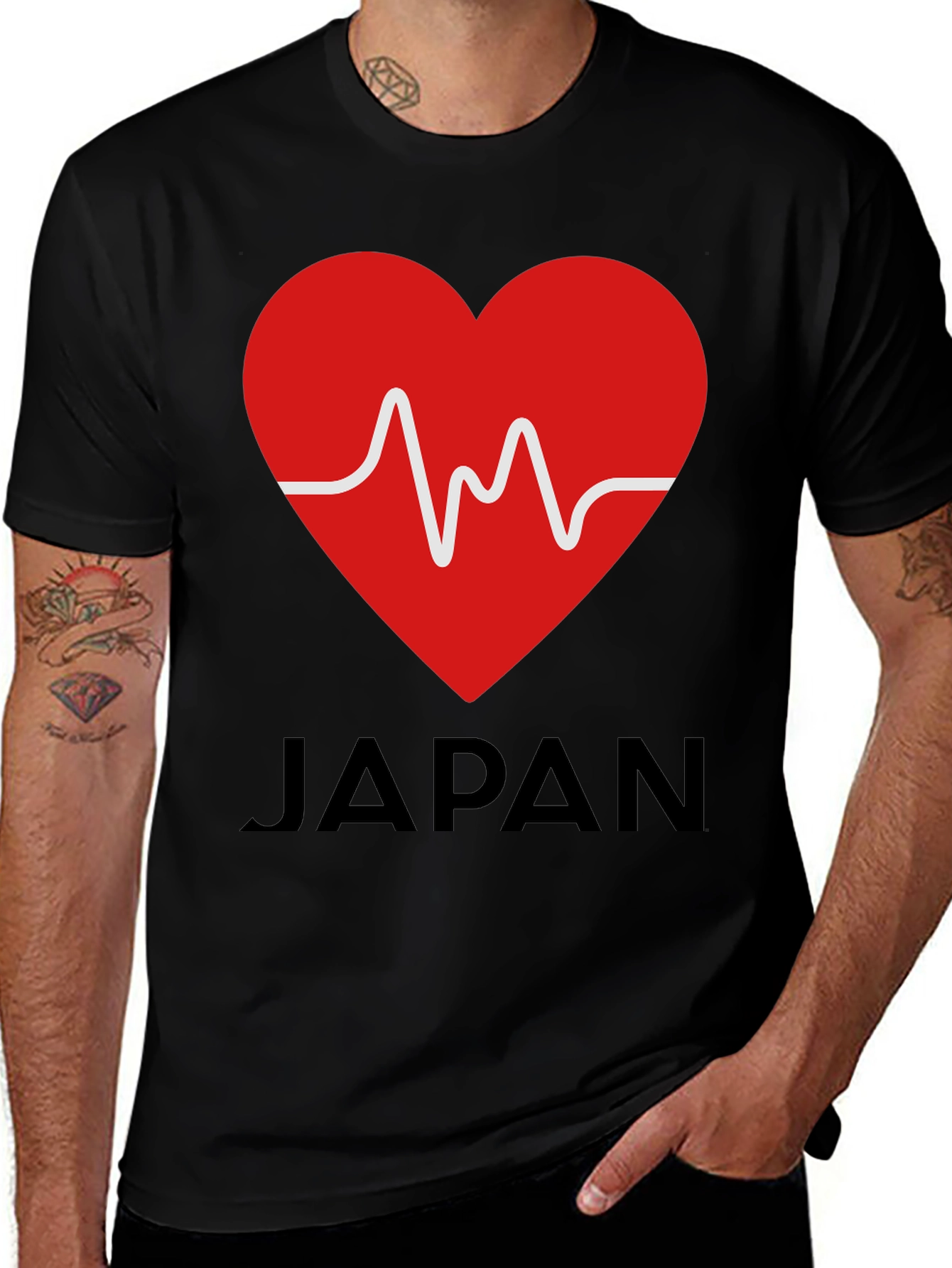 I Love Japan Heartbeat Graphic T-Shirt