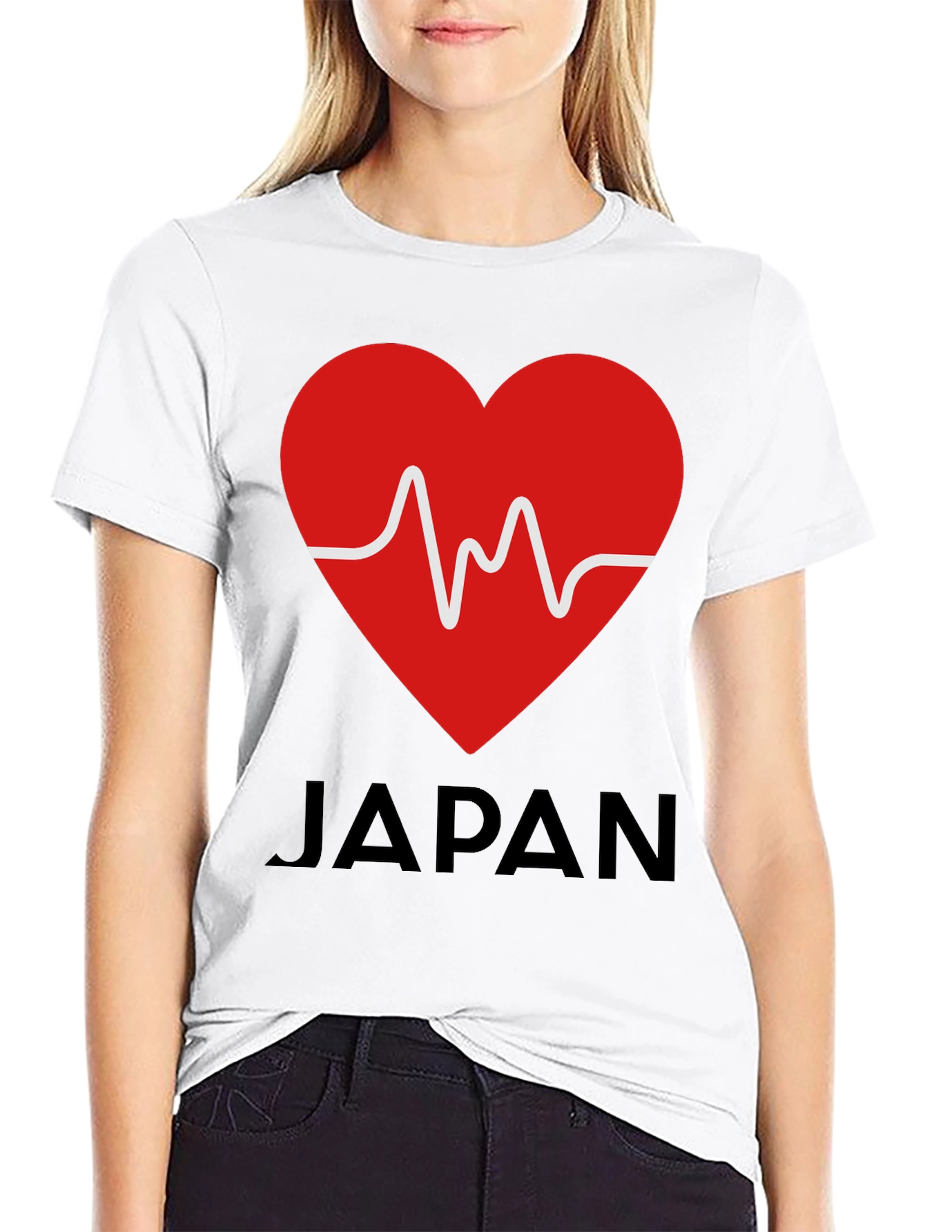I Love Japan Heartbeat Graphic T-Shirt