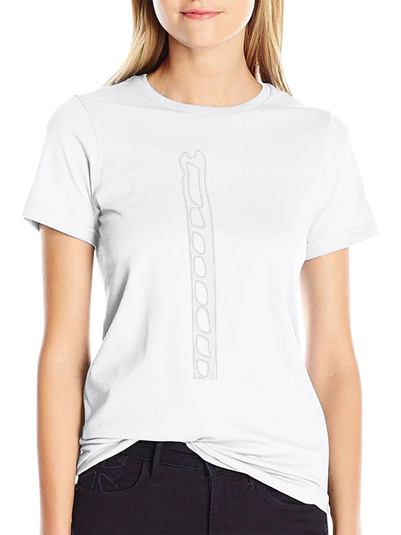 Black T-Shirt with Spine Print