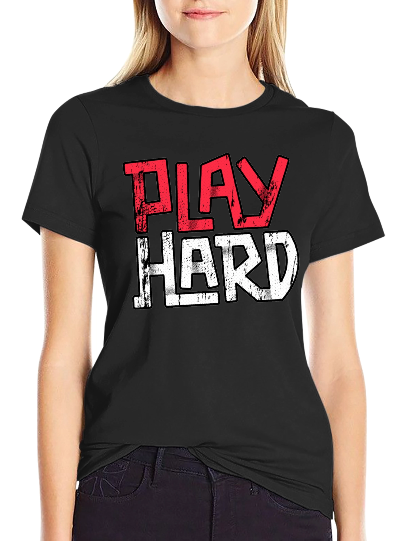 Play Hard Black Graphic Tee