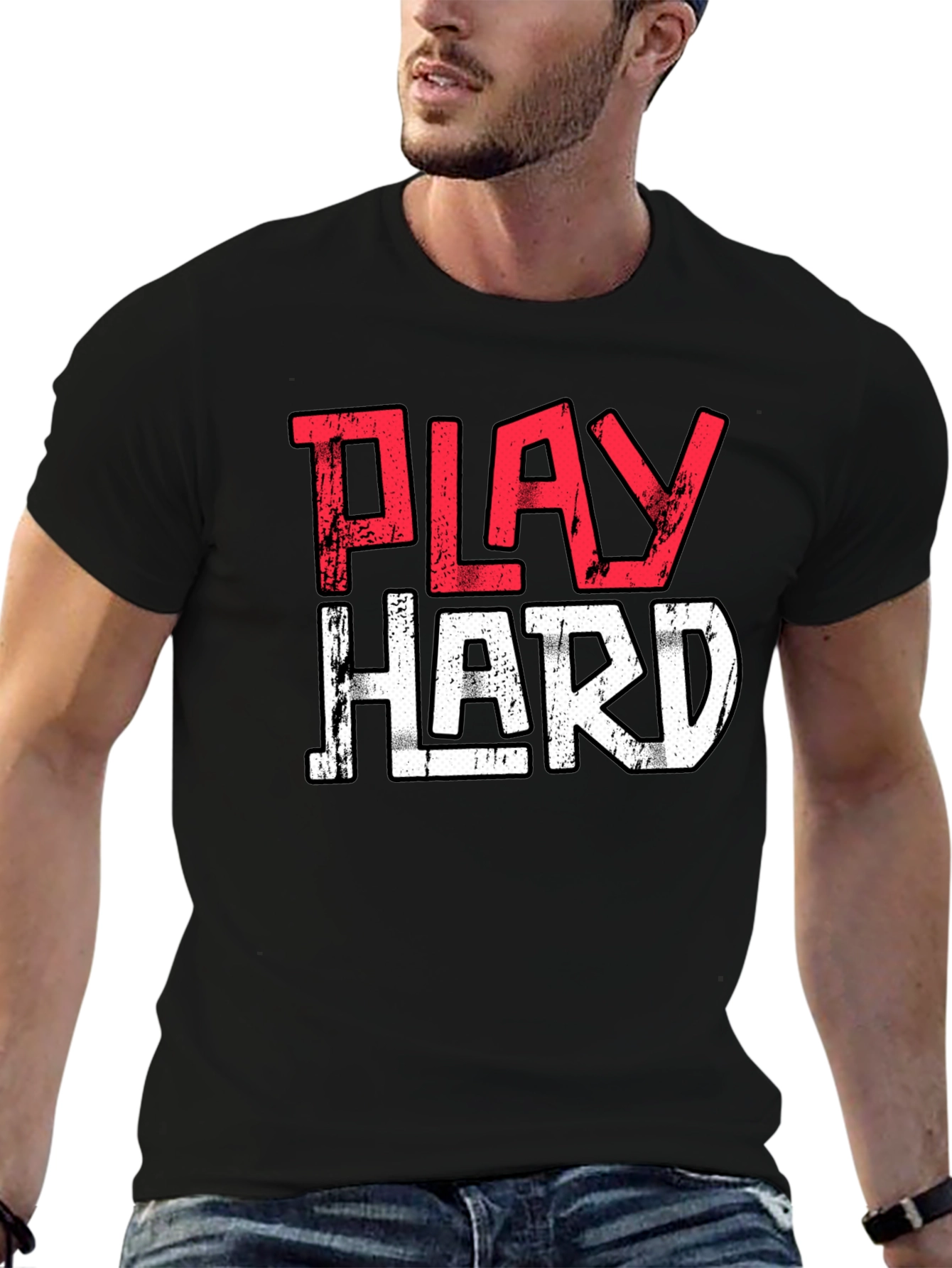 Play Hard Black Graphic Tee