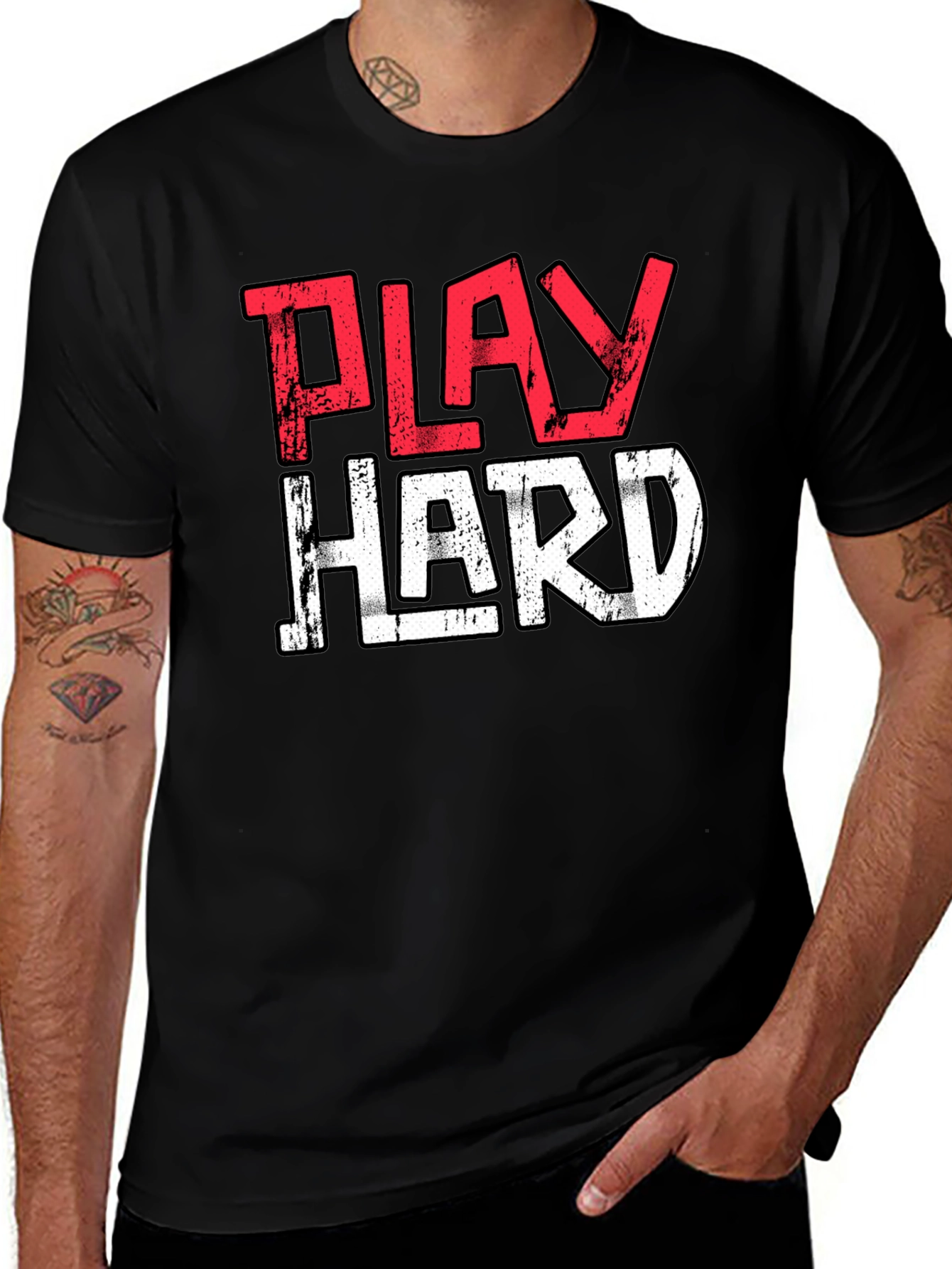 Play Hard Black Graphic Tee