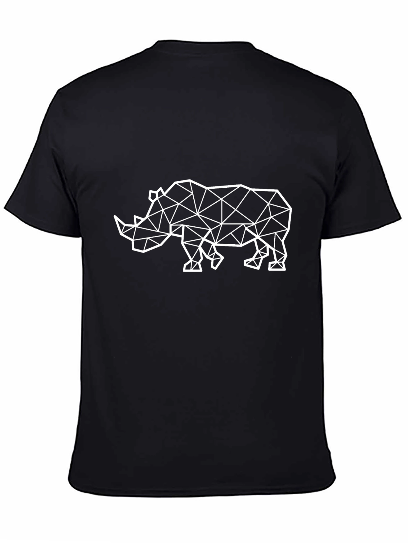 Geometric Rhino Graphic Tee - Black
