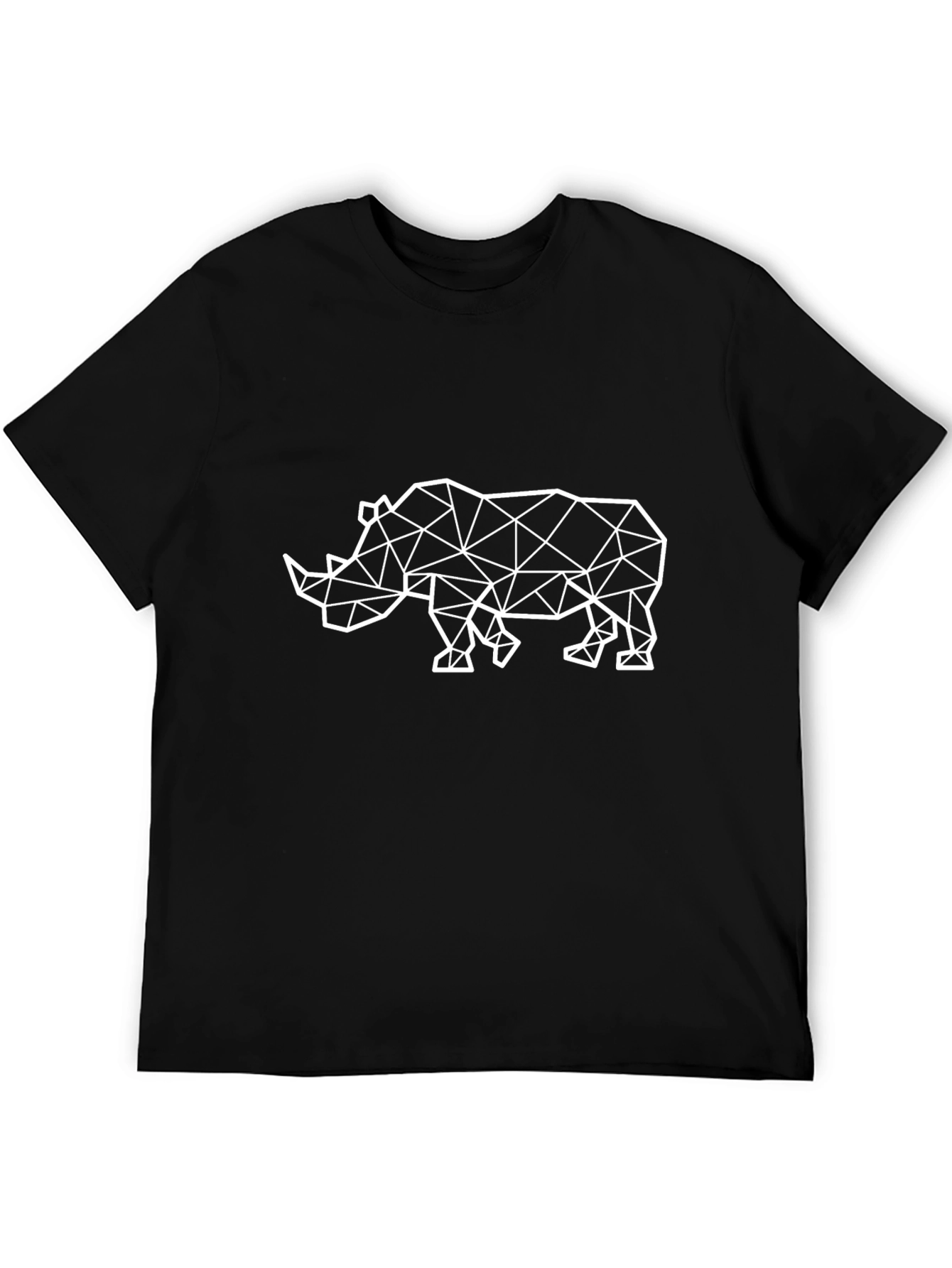 Geometric Rhino Graphic Tee - Black