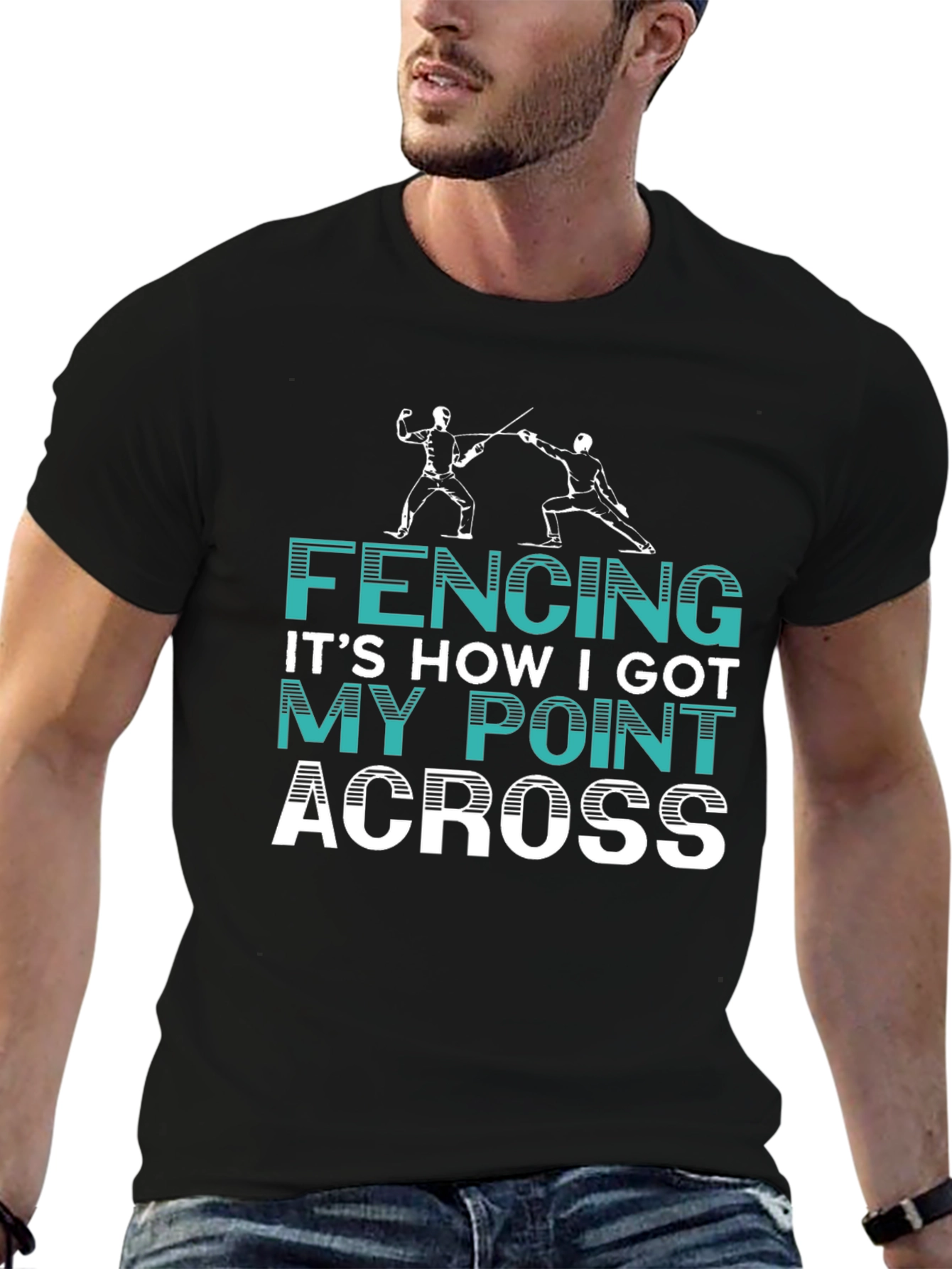 Fencing Point Across Graphic Tee