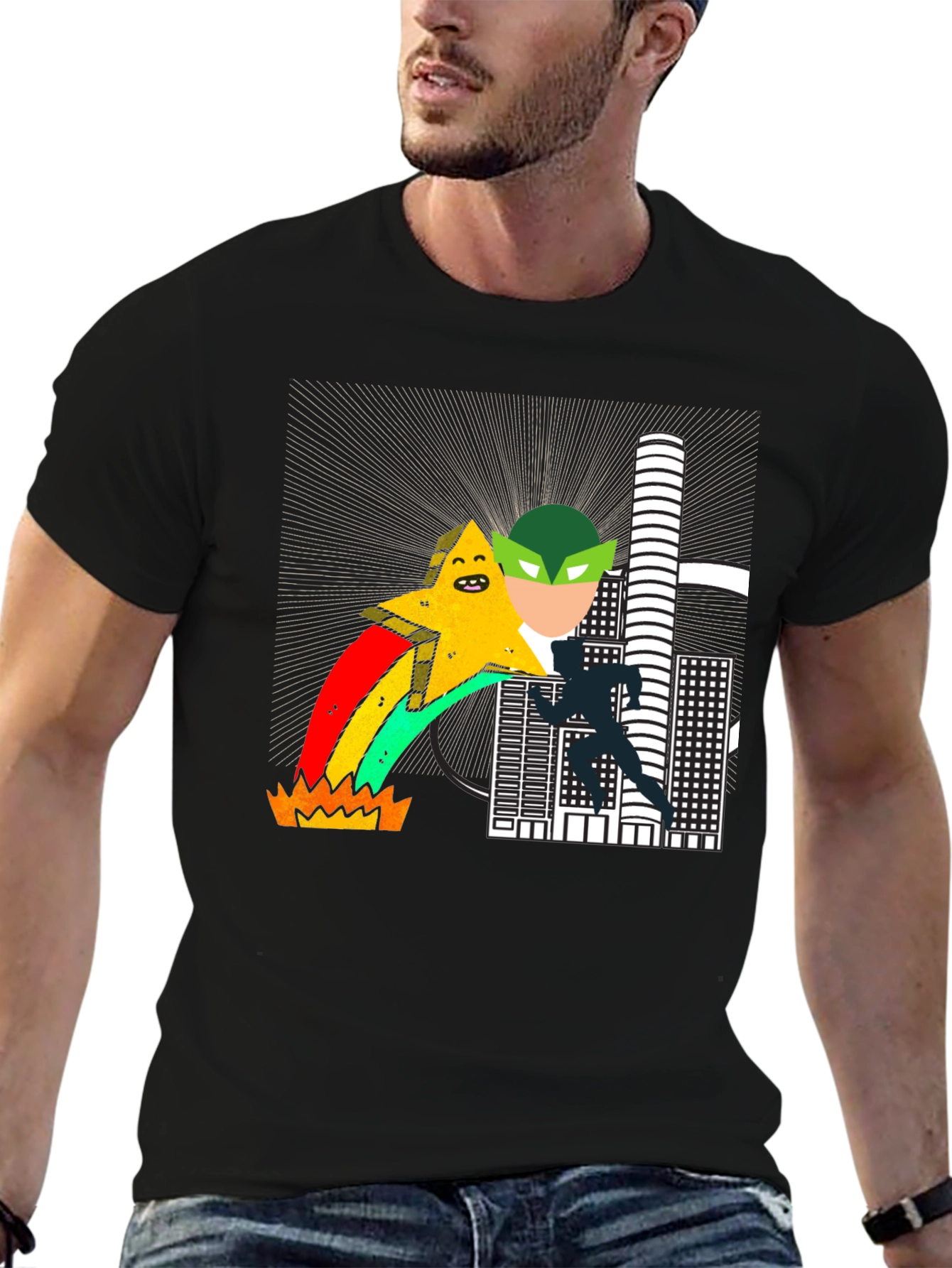 Star Rainbow Cityscape T-Shirt