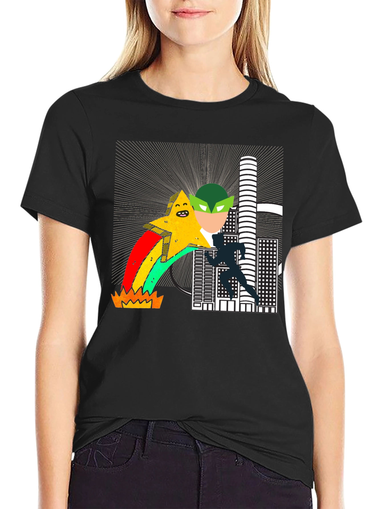 Star Rainbow Cityscape T-Shirt