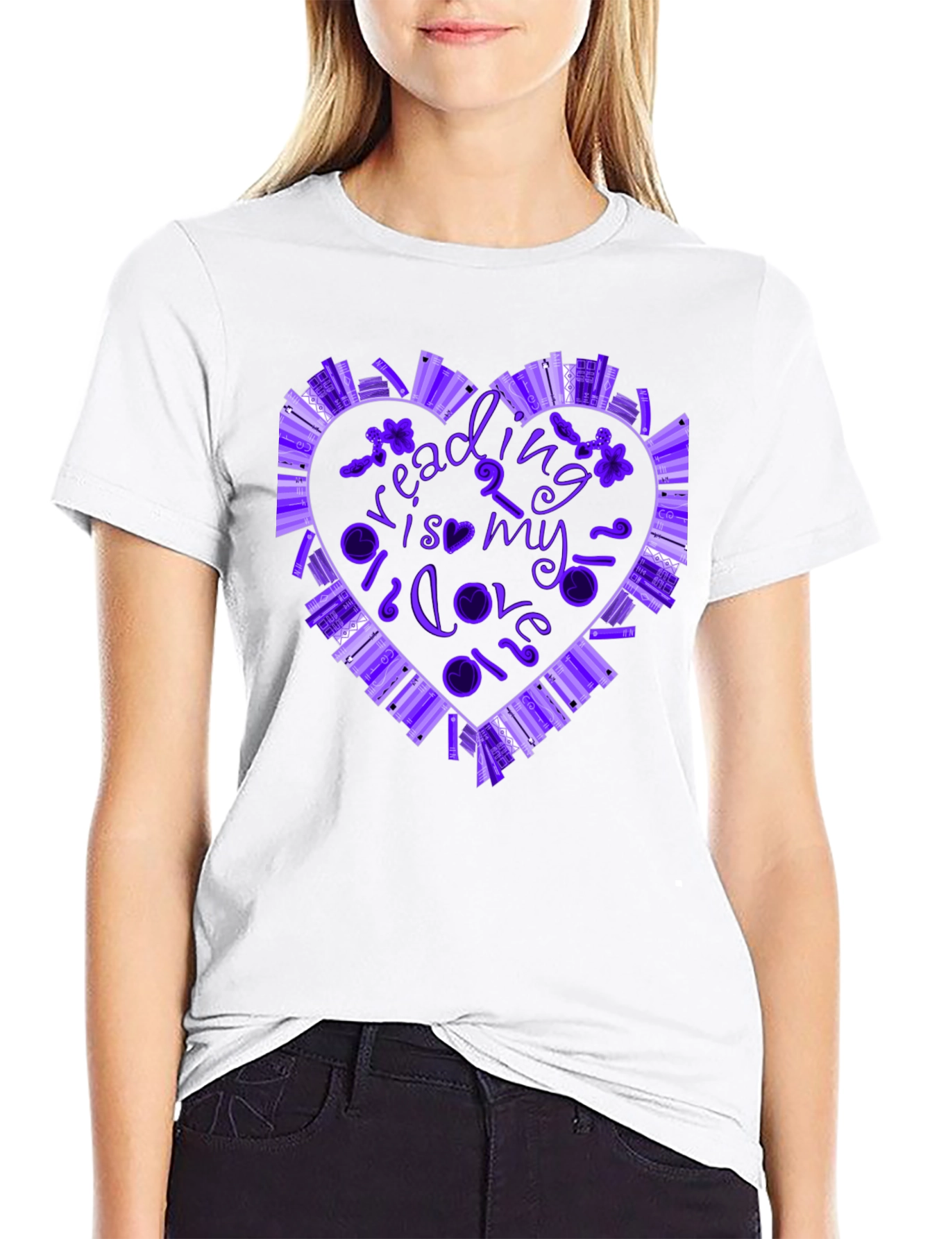 Reading is My Love Language Book Heart T-Shirt
