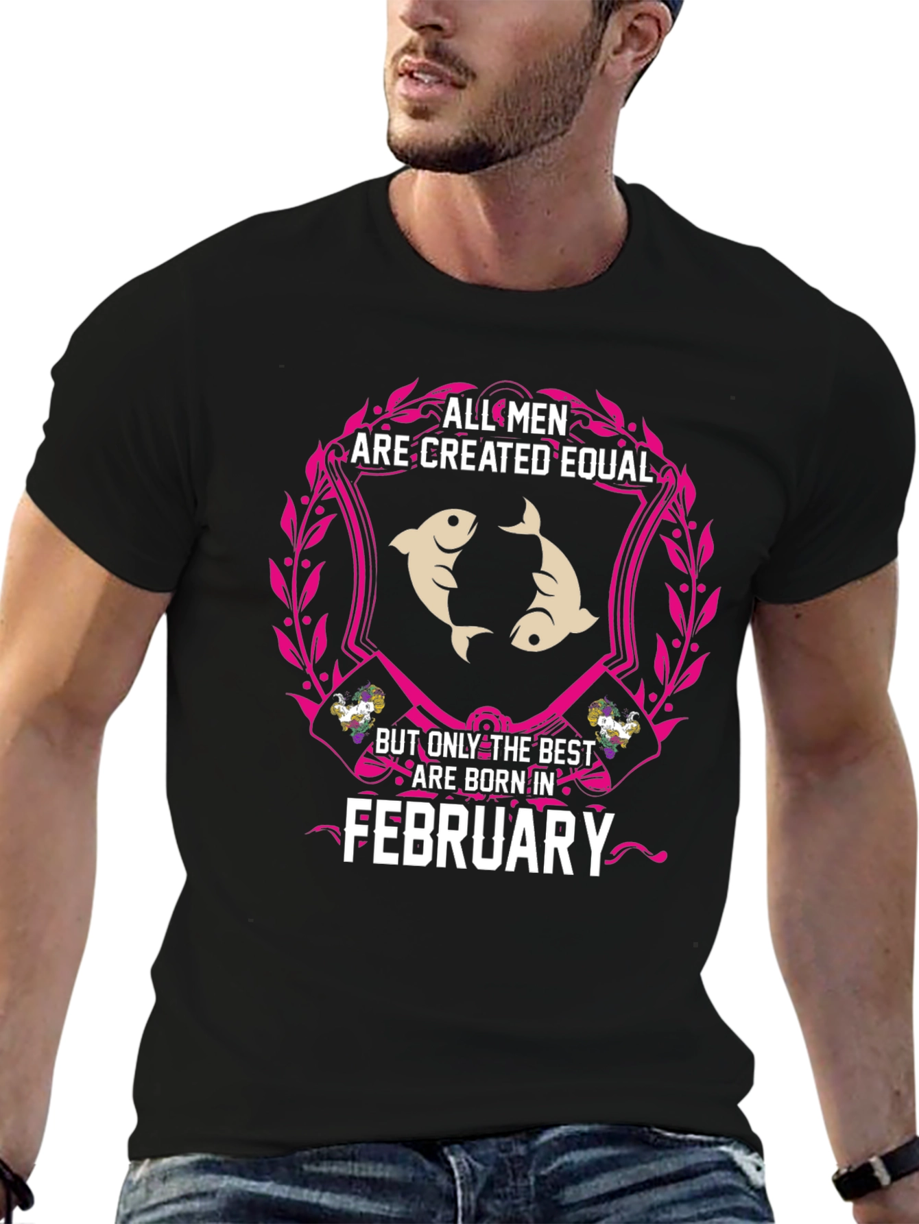 February Born Mens T-Shirt - Pisces Zodiac