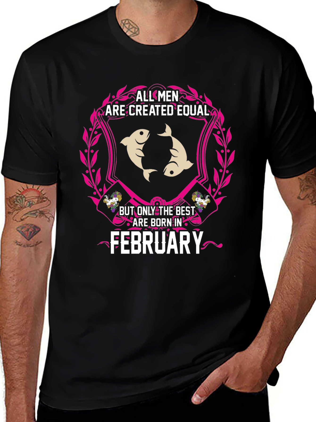 February Born Mens T-Shirt - Pisces Zodiac