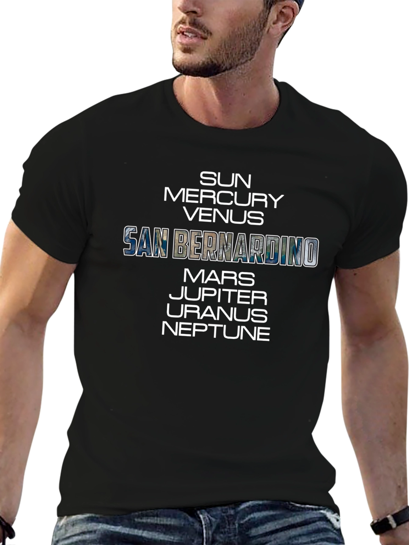 Planets San Bernardino T-Shirt - Space Geek Chic Tee