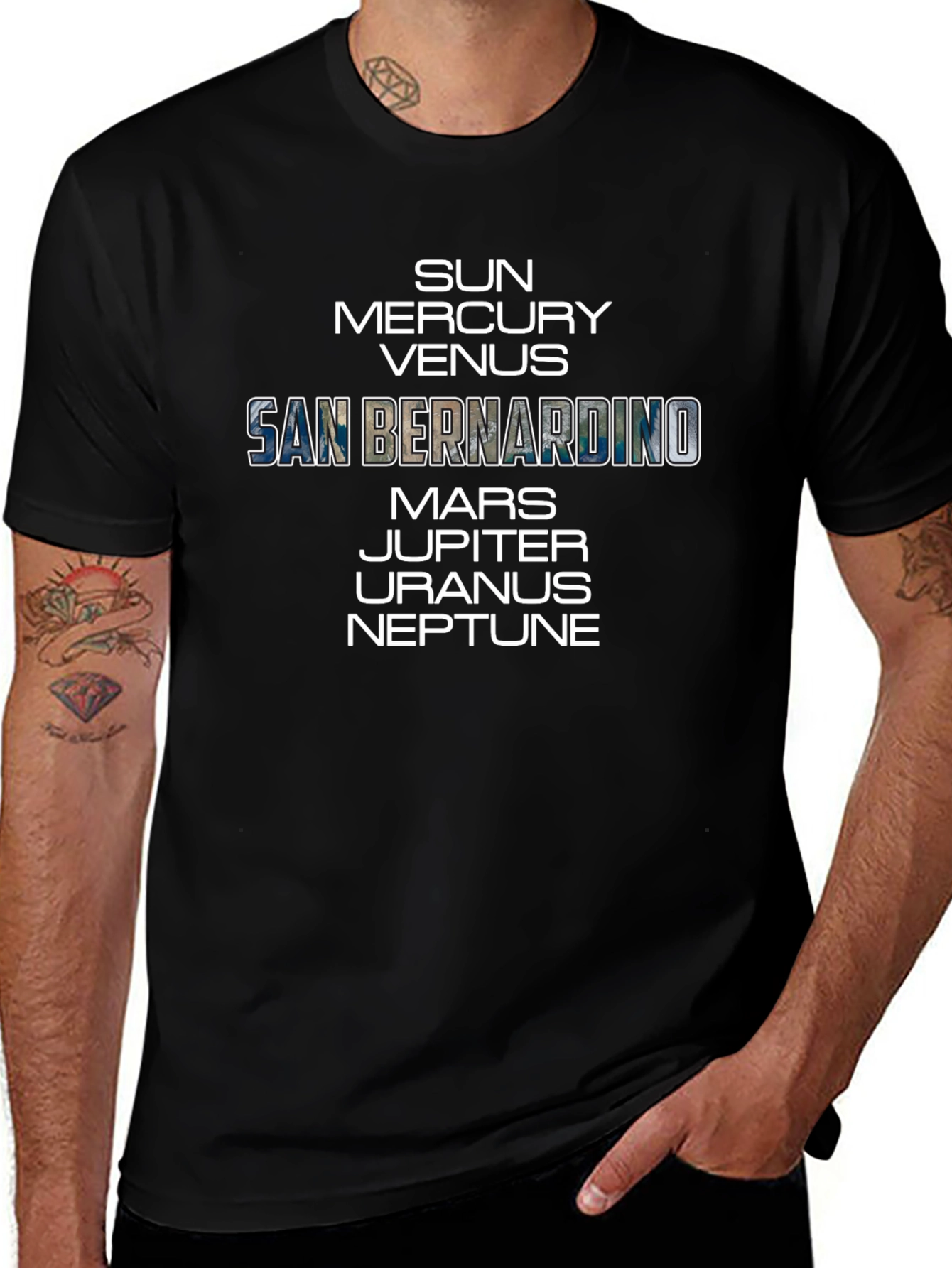 Planets San Bernardino T-Shirt - Space Geek Chic Tee