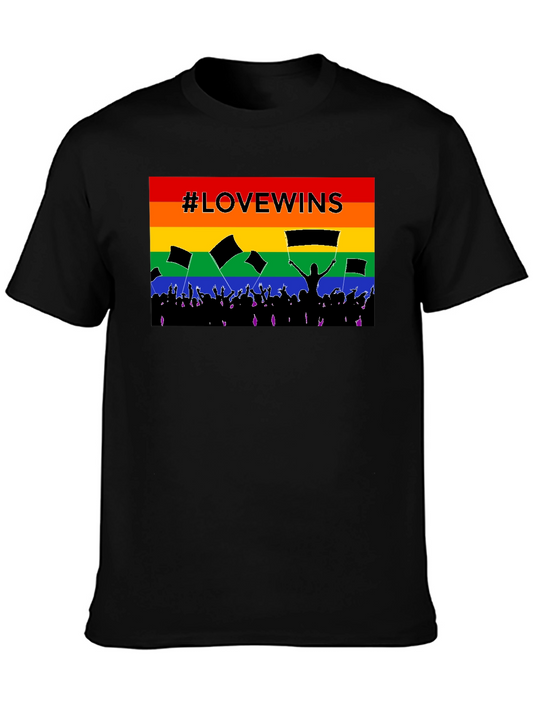 #LoveWins Rainbow Pride Graphic Tee - Black