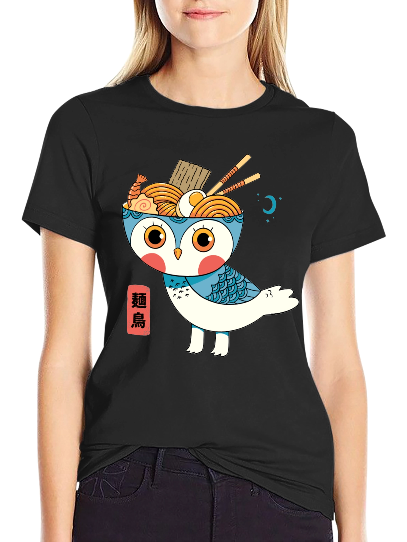 Ramen Owl Graphic Tee - Unique Japanese Style T-Shirt