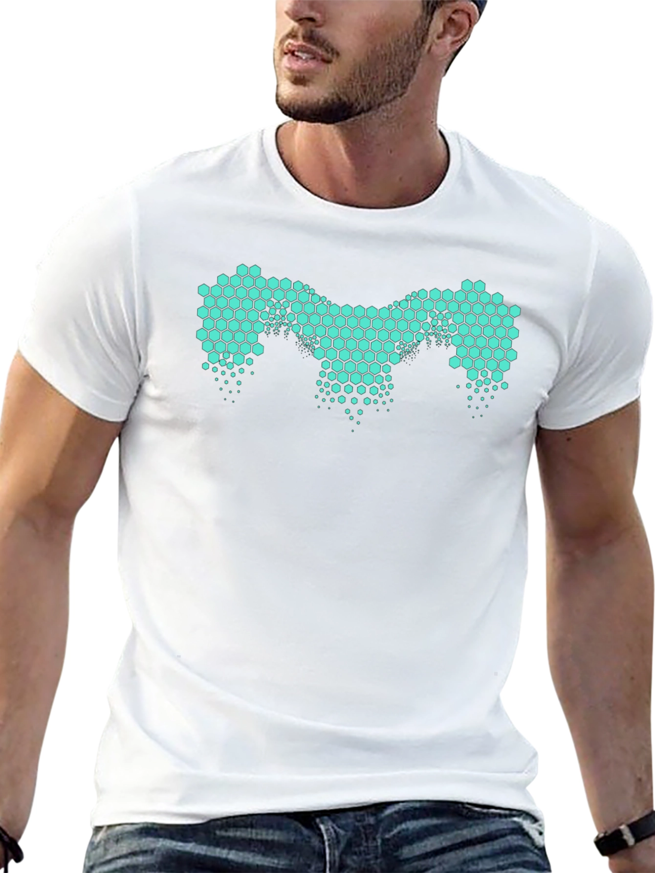 Honeycomb Pattern Tee - Modern Design