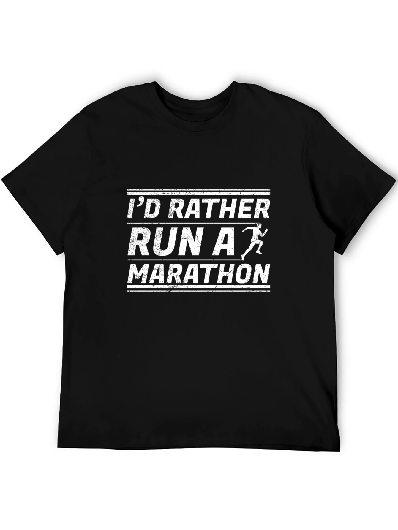 Funny Marathon Runner Graphic Tee - Black