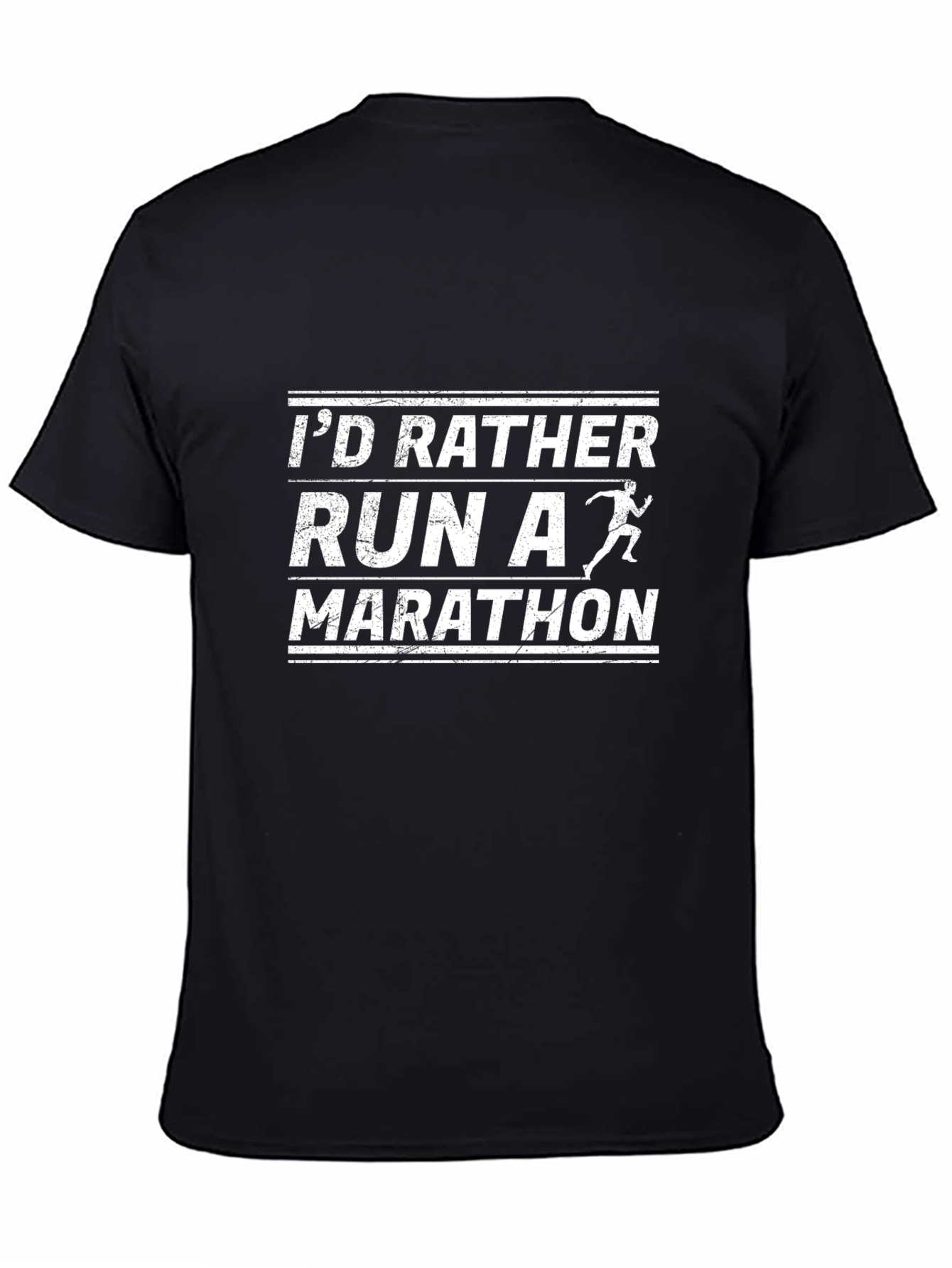Funny Marathon Runner Graphic Tee - Black