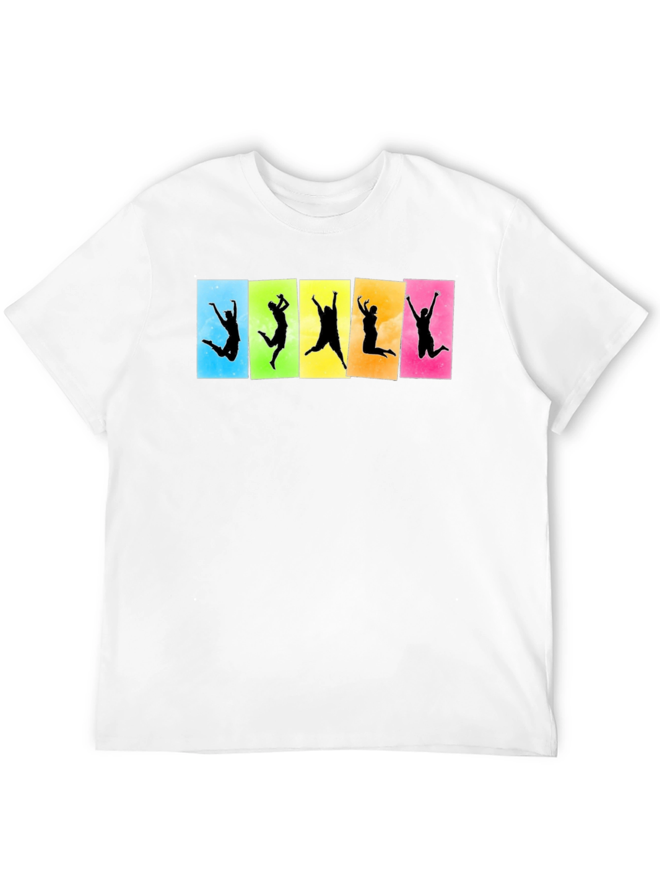 Funky Jumping Silhouette Graphic Tee - Black