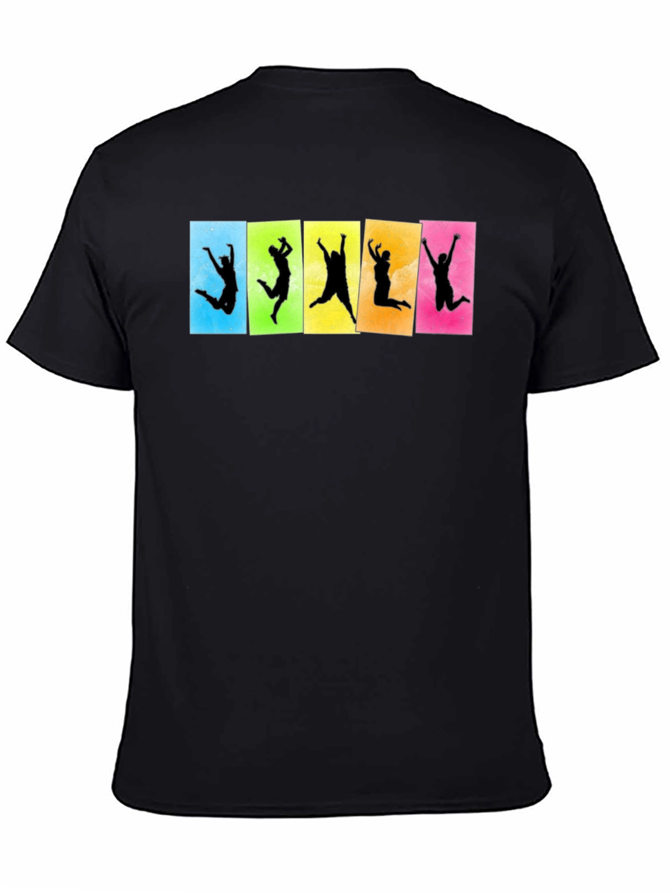 Funky Jumping Silhouette Graphic Tee - Black