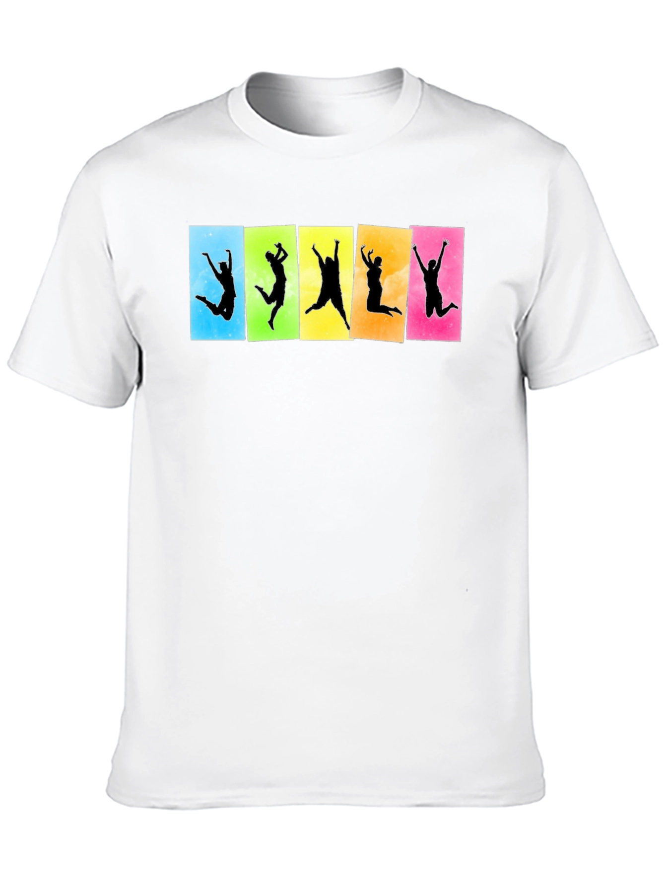 Funky Jumping Silhouette Graphic Tee - Black