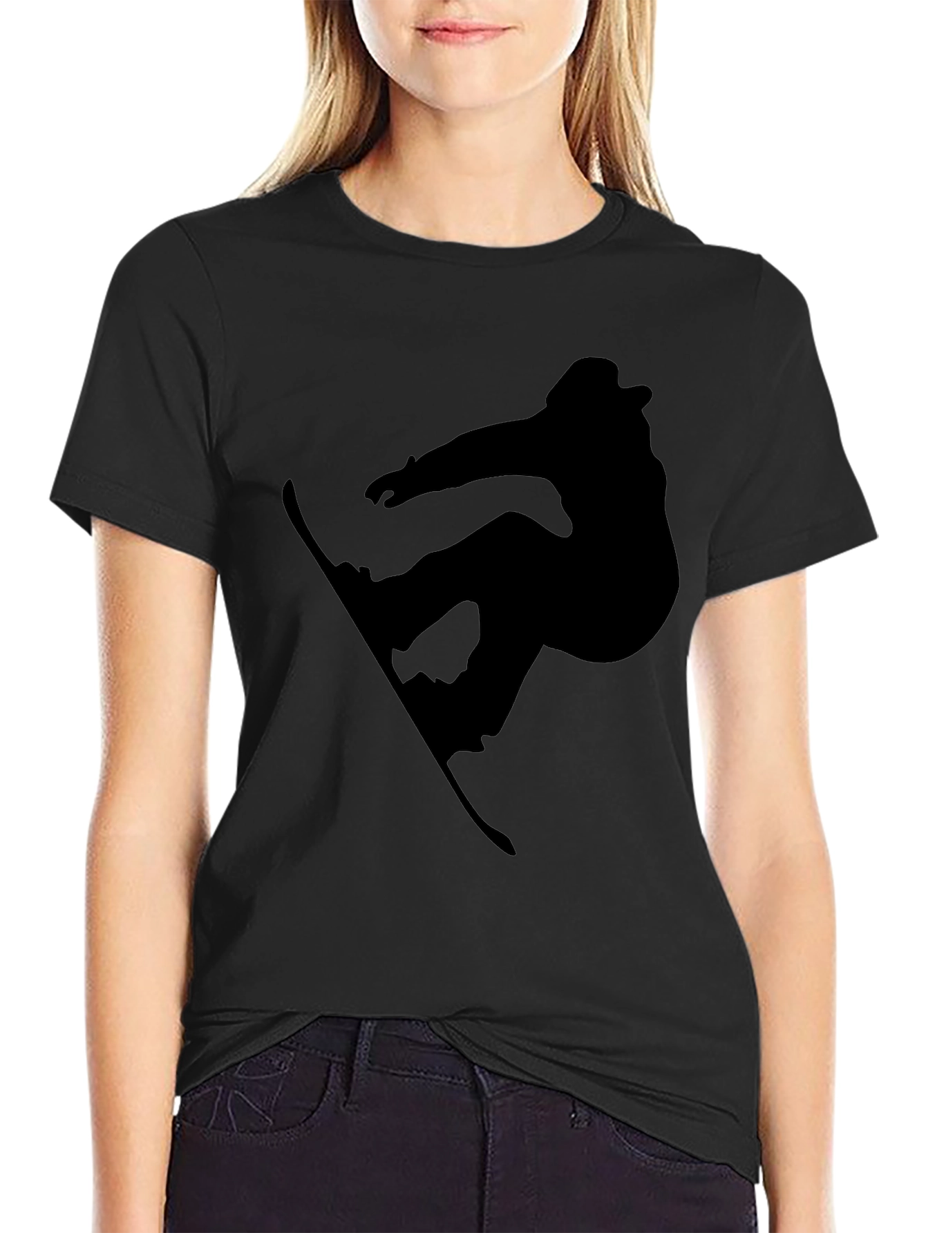 Snowboarder Silhouette T-Shirt - Black