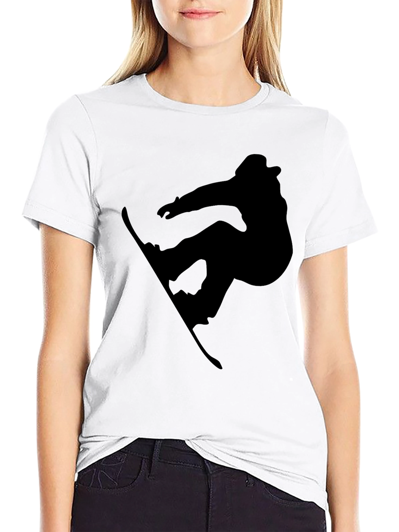Snowboarder Silhouette T-Shirt - Black