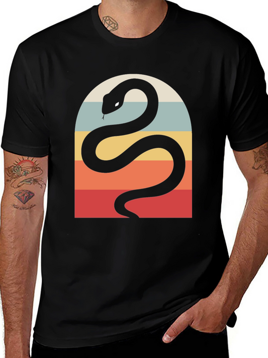 Retro Snake Graphic Tee - Vintage Style T-Shirt
