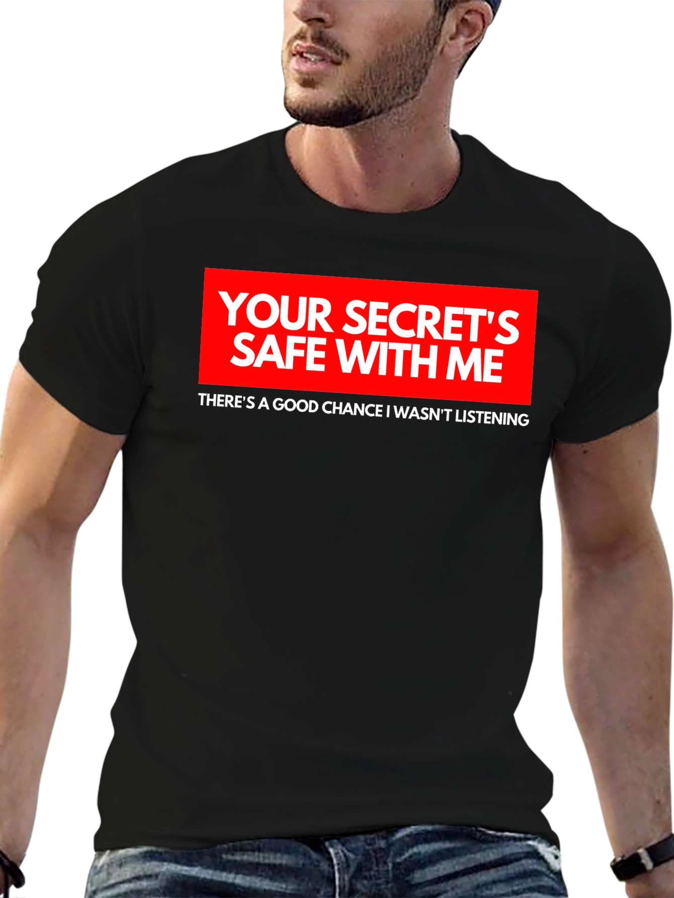 Secrets Safe Funny Black T-Shirt