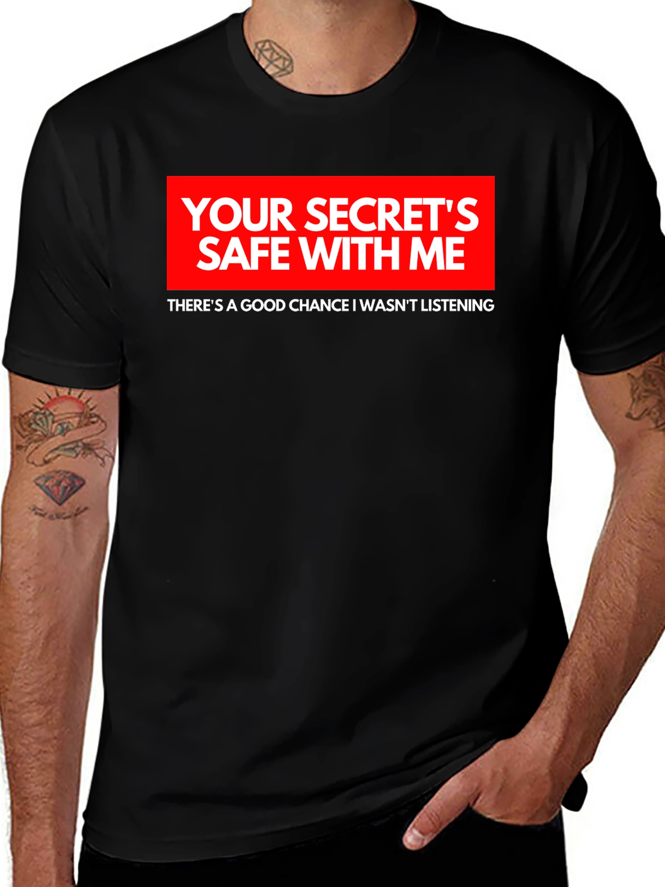 Secrets Safe Funny Black T-Shirt