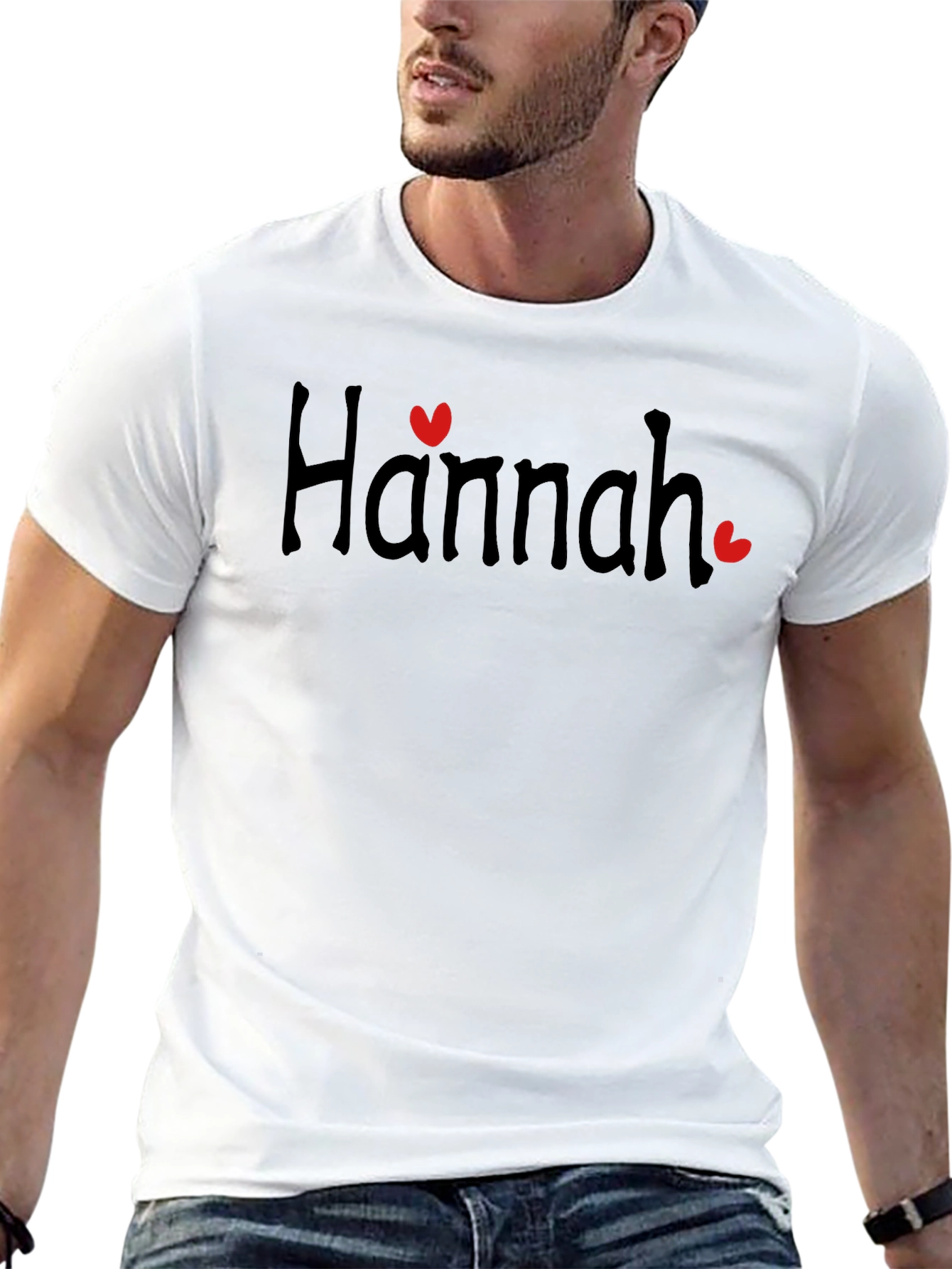 Hannah Heart Black T-Shirt