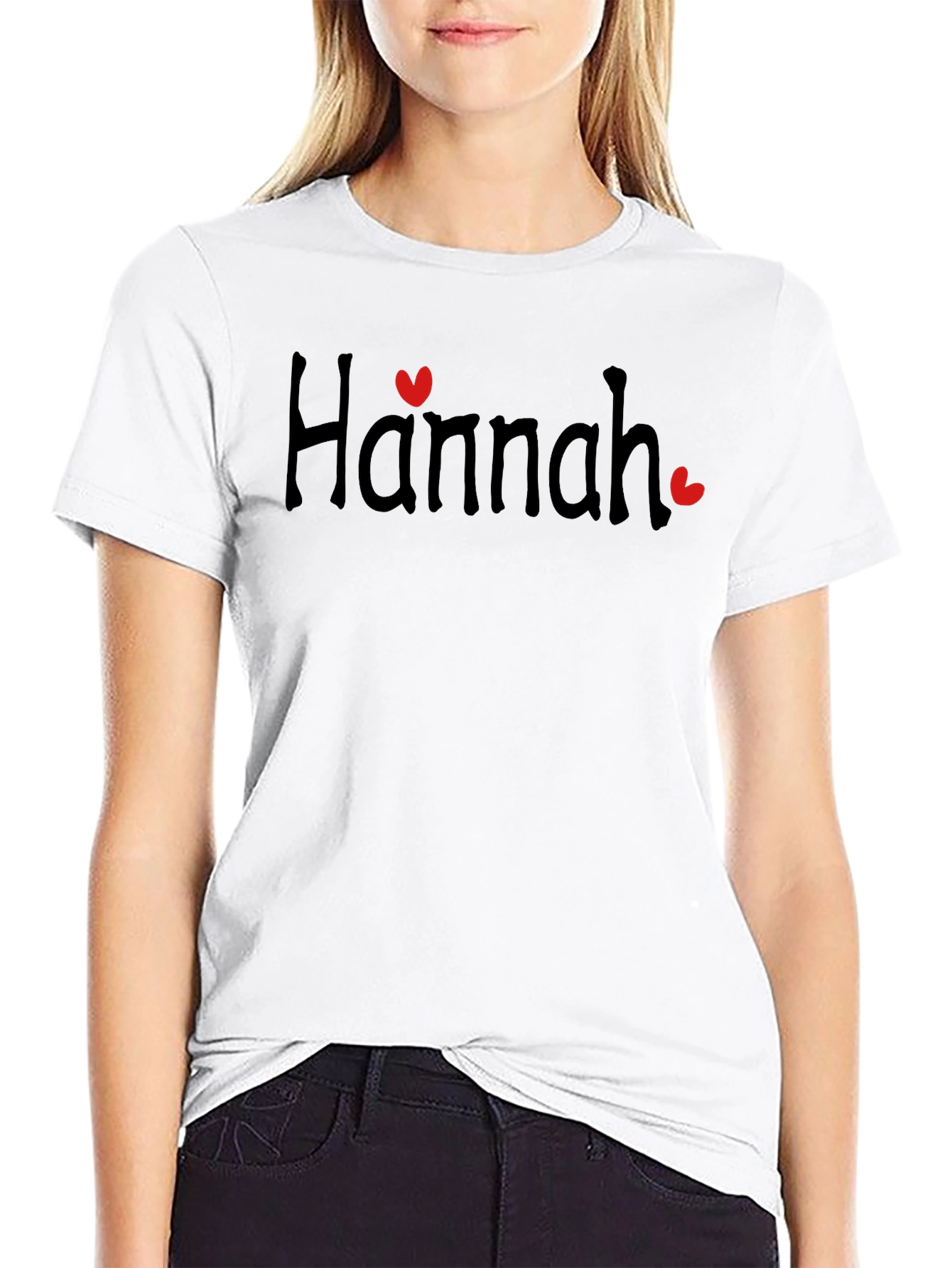 Hannah Heart Black T-Shirt