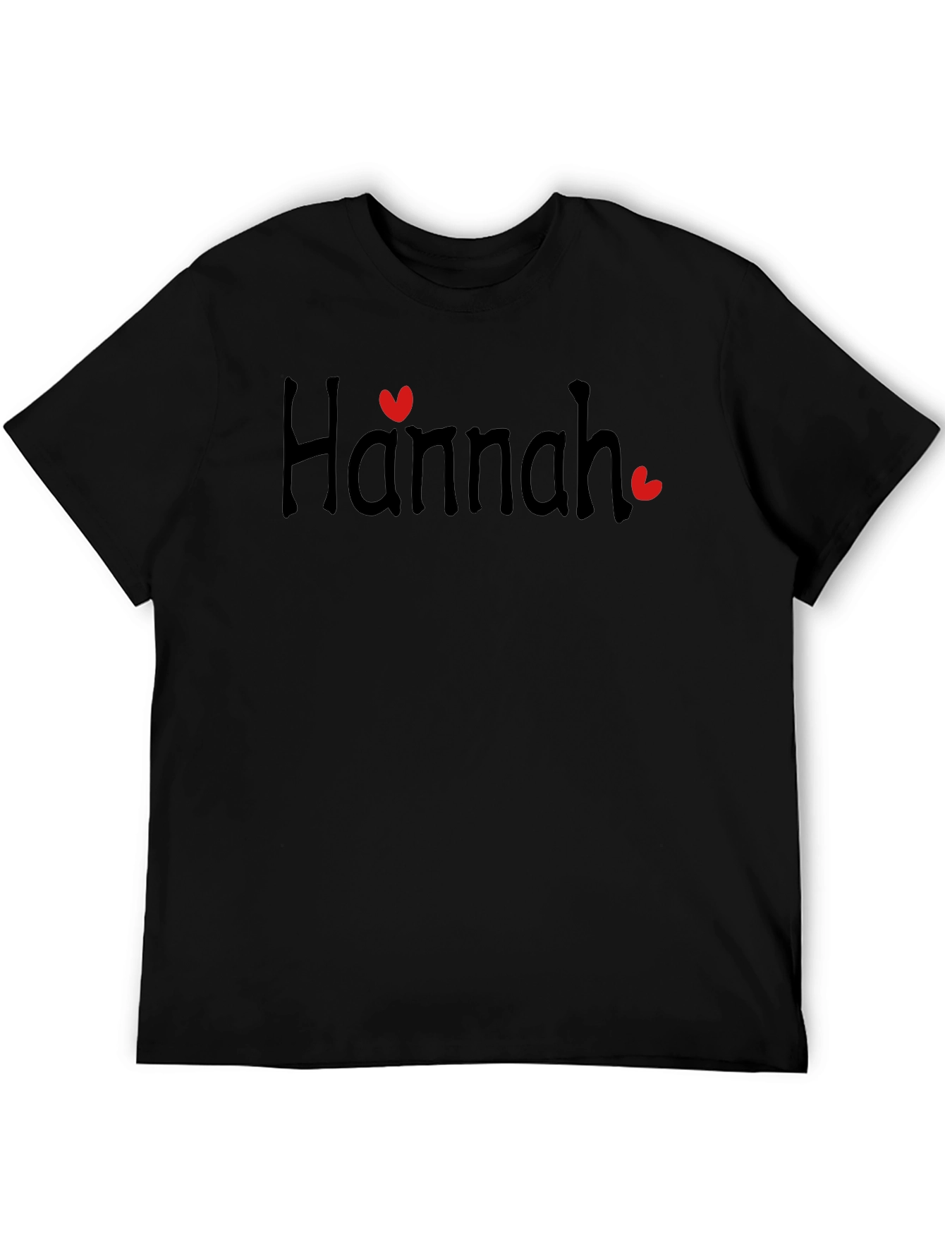 Hannah Heart Black T-Shirt