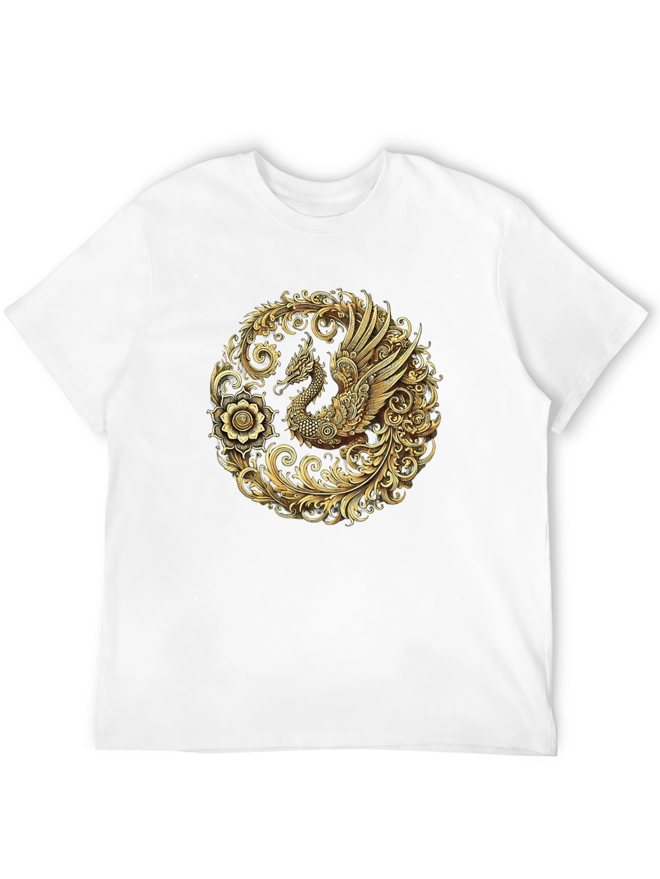 Golden Dragon Graphic Black T-Shirt