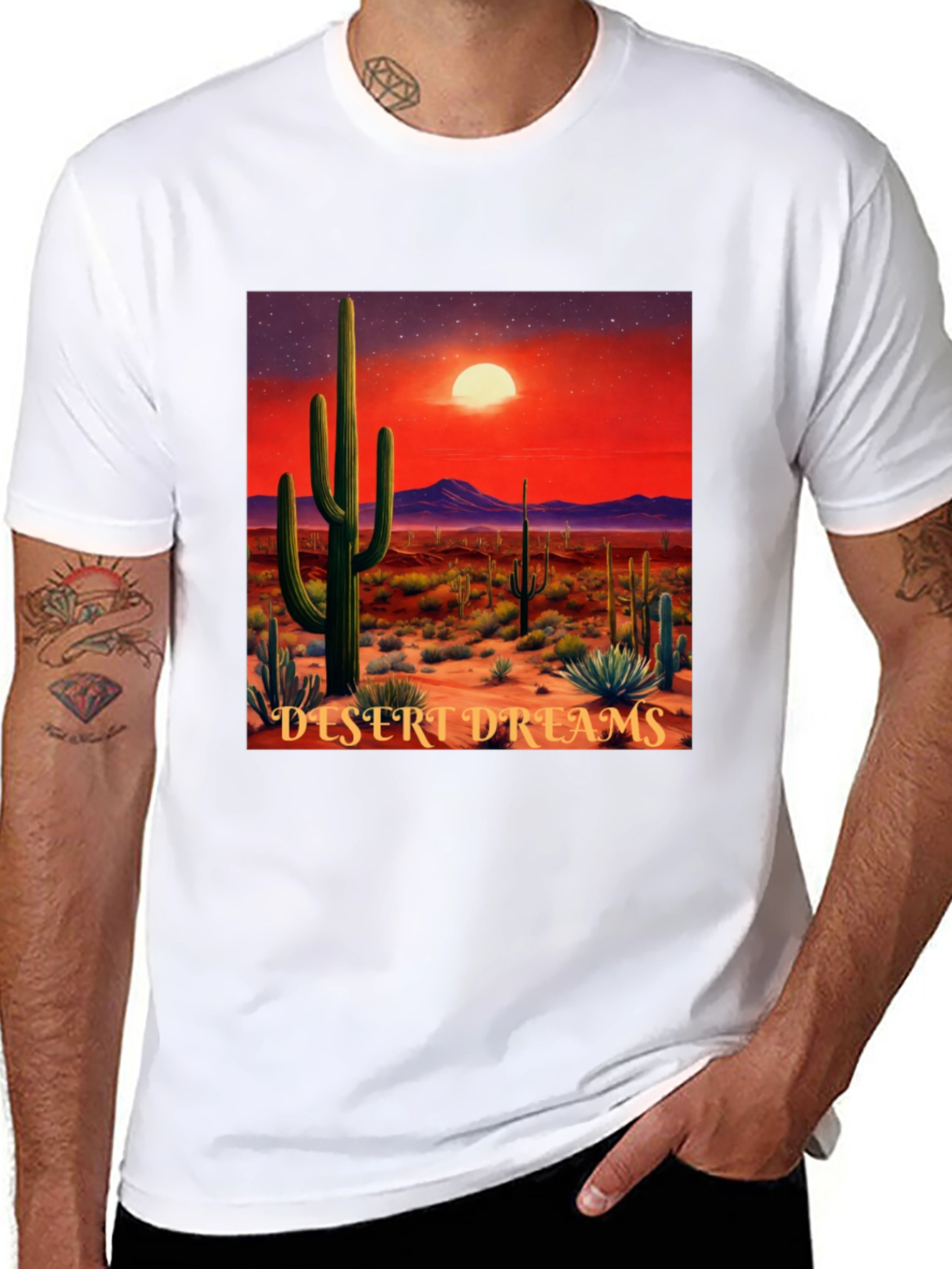 Desert Dreams Graphic T-Shirt - Black Cotton Tee