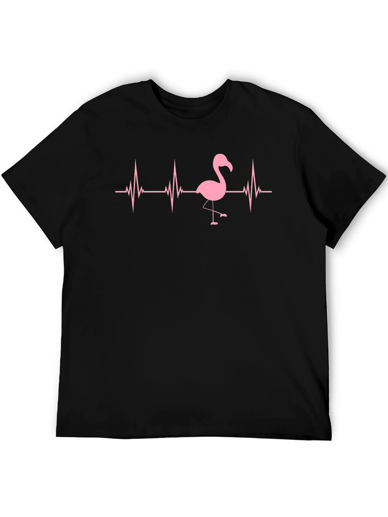 Flamingo Heartbeat Black T-Shirt