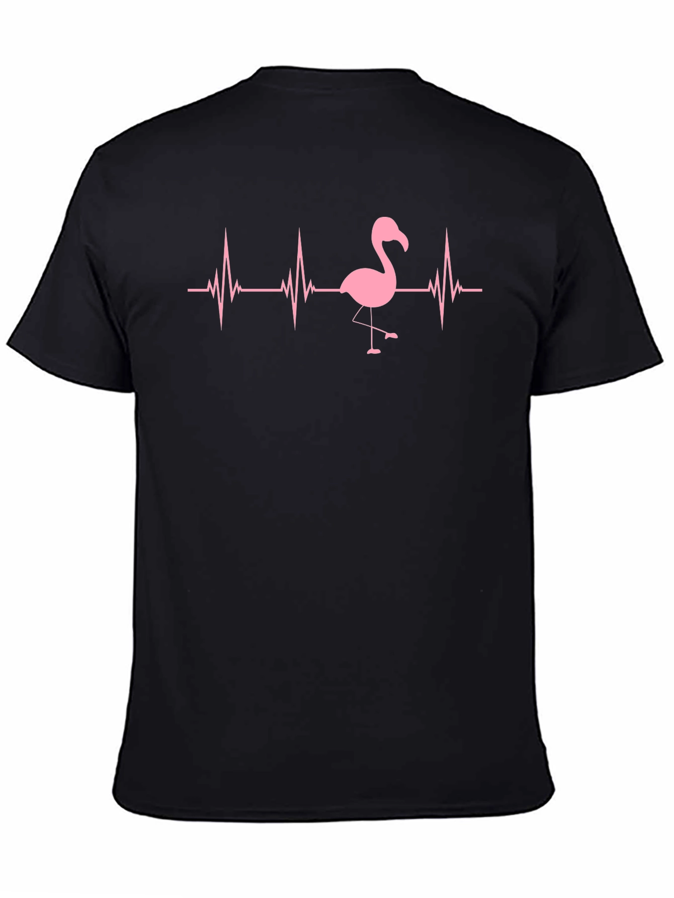 Flamingo Heartbeat Black T-Shirt