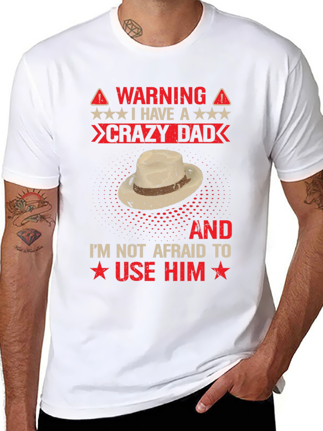 Warning Crazy Dad Graphic Tee