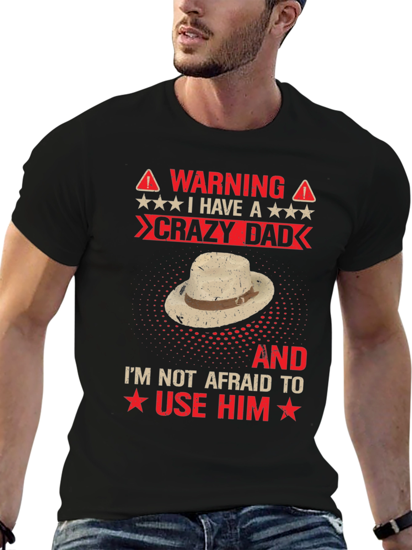 Warning Crazy Dad Graphic Tee